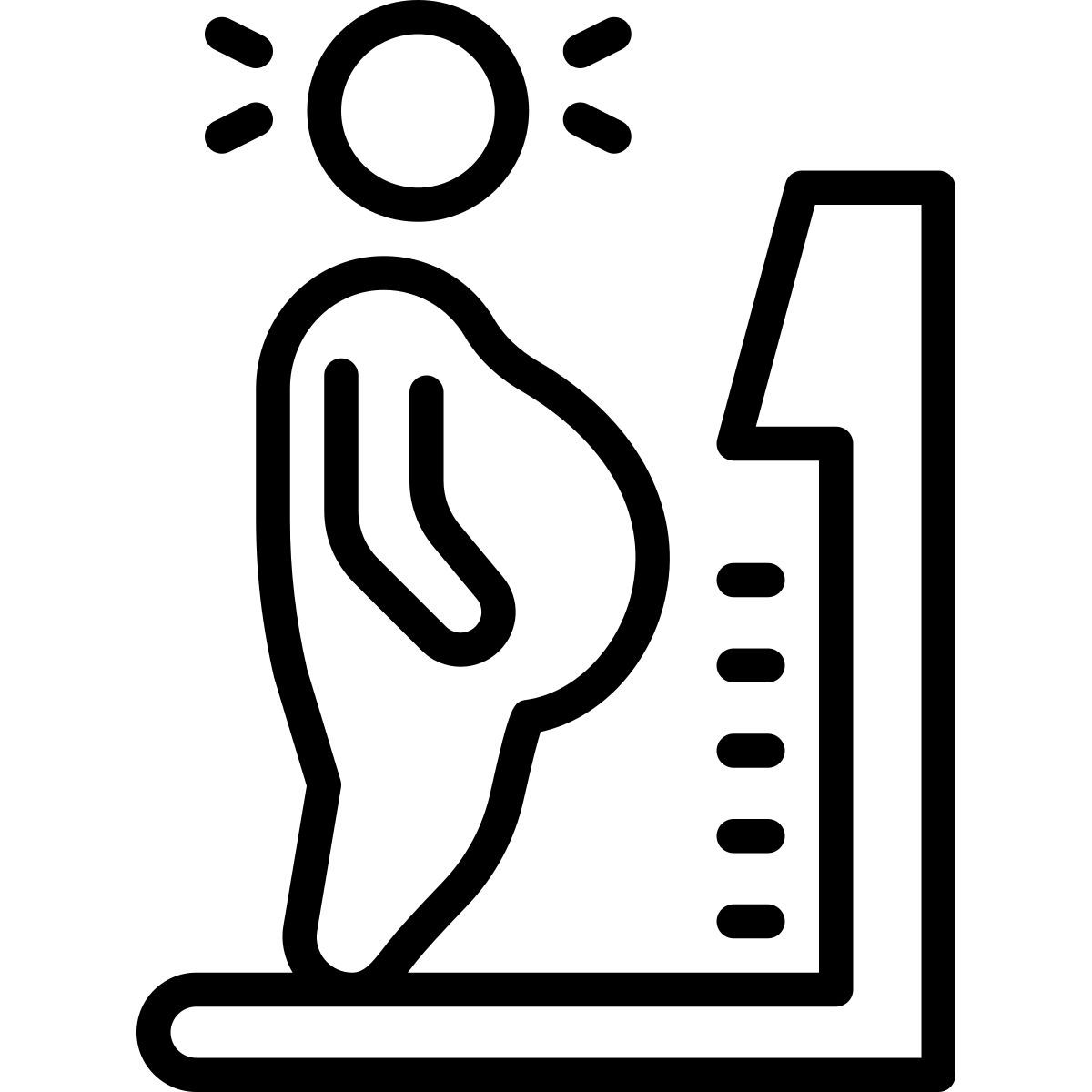 cute outline style obesity icon