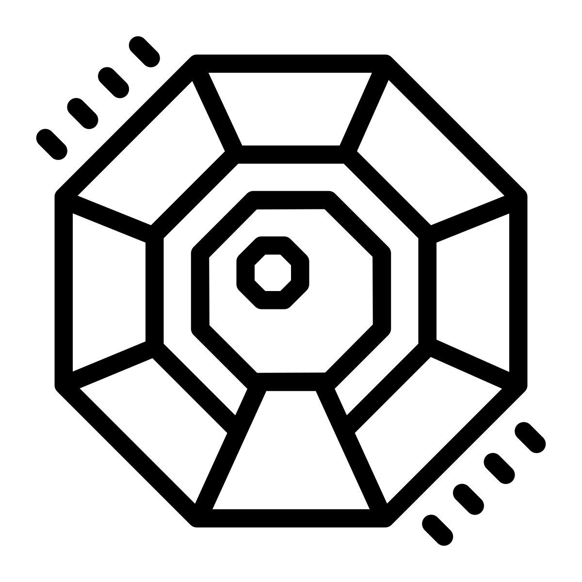 cute outline style juego octógono icon