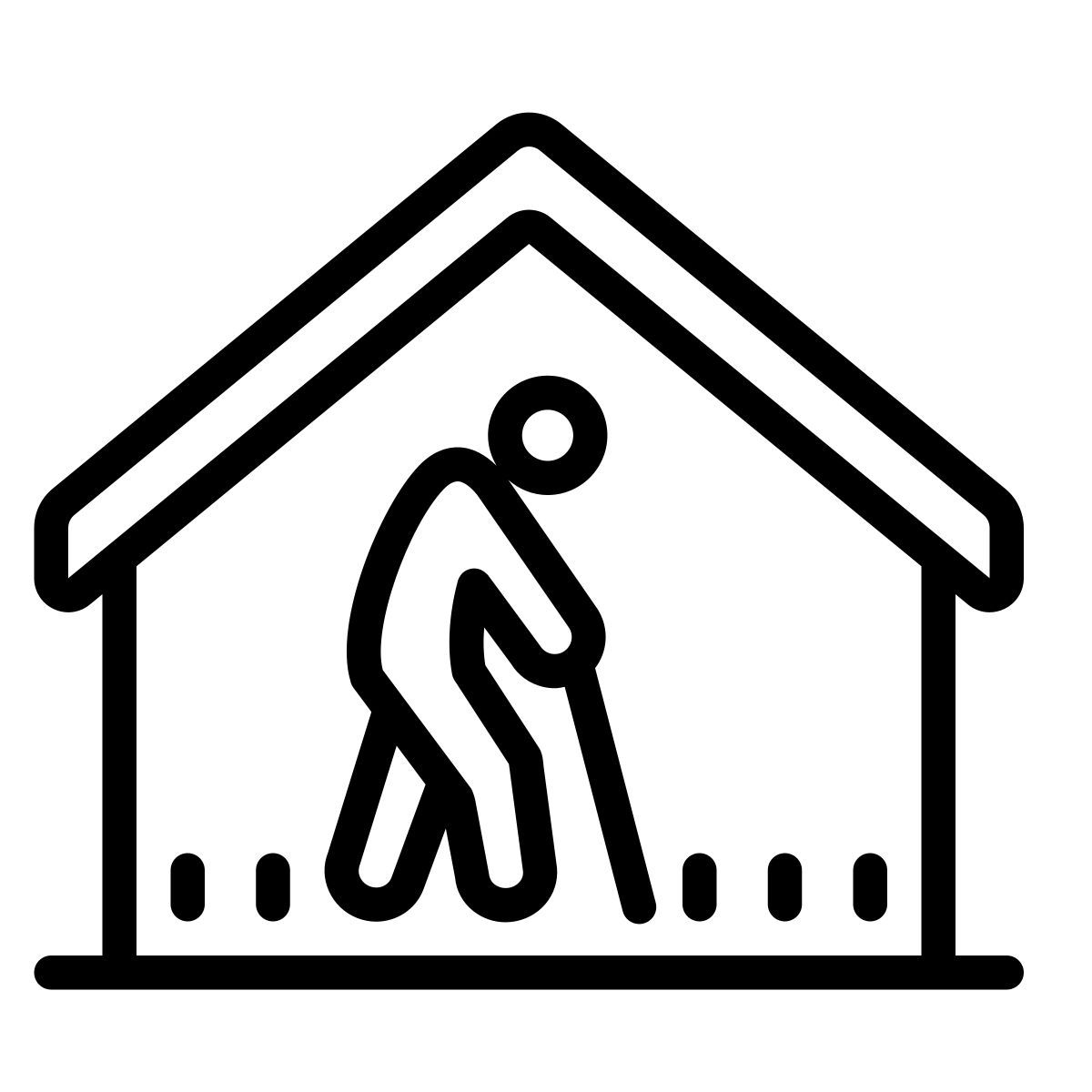 cute outline style residencia de ancianos icon