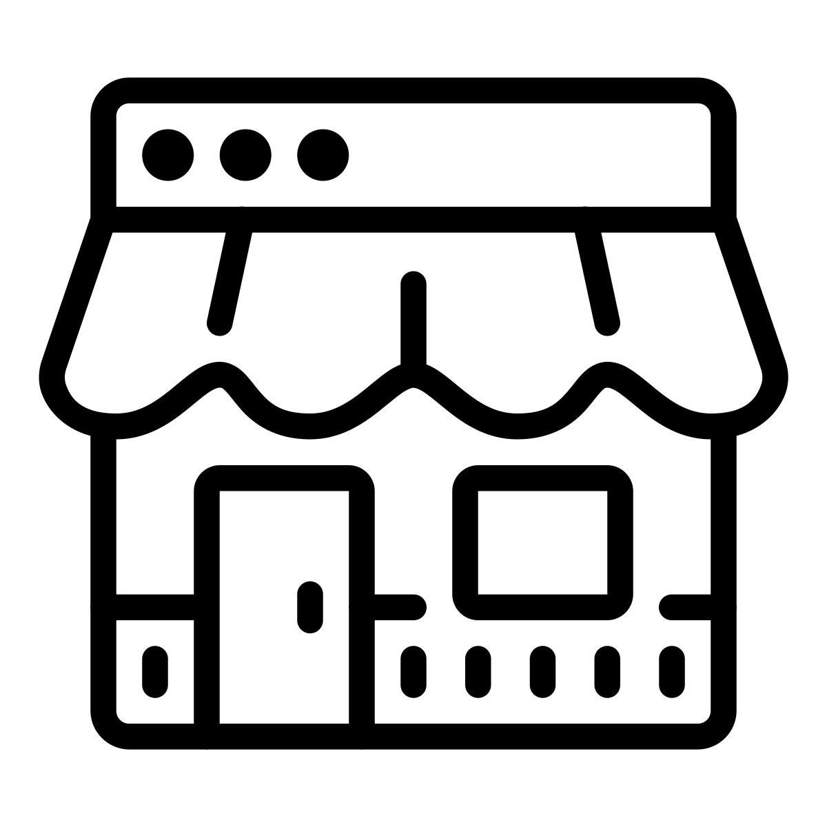 cute outline style tienda en línea icon