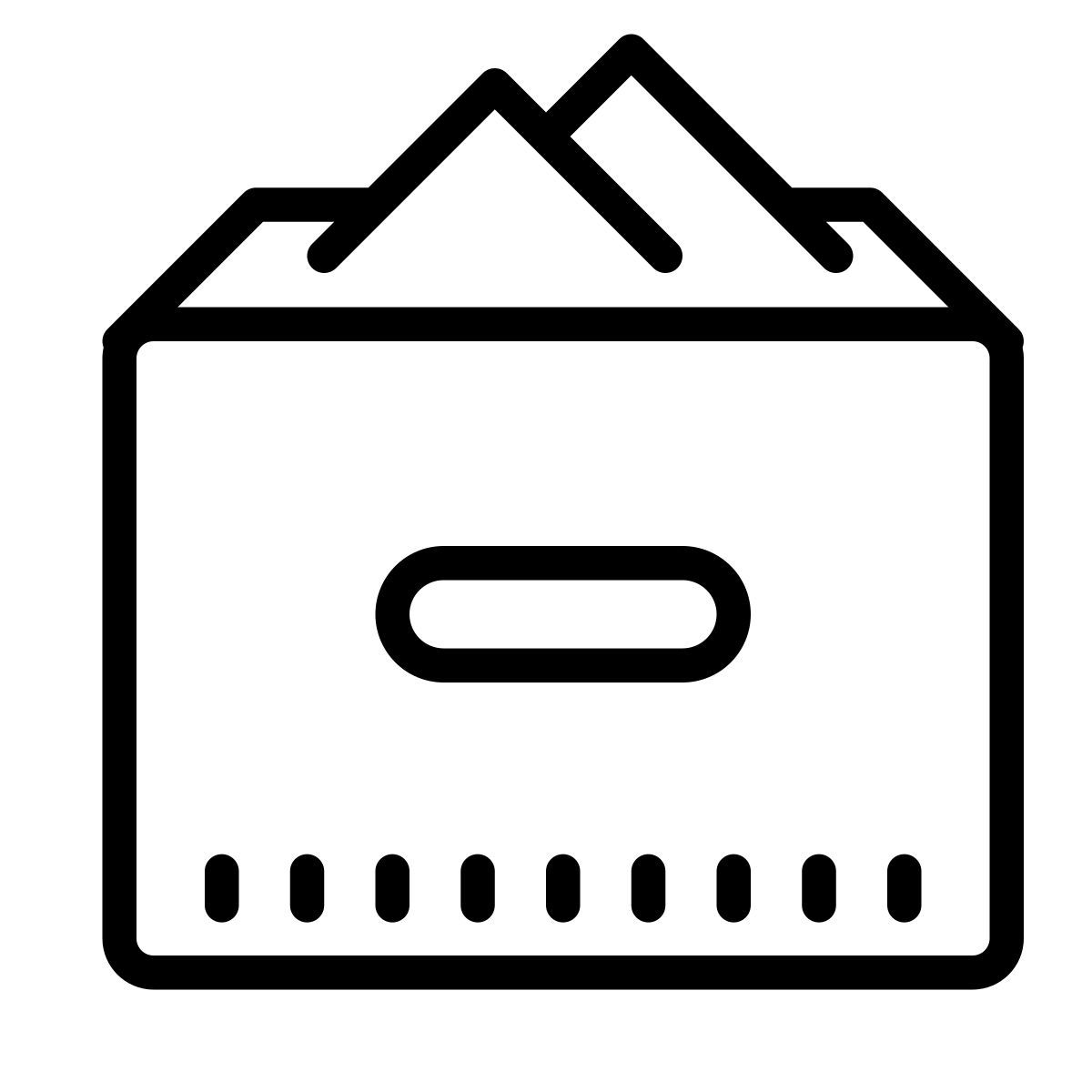 cute outline style open box icon