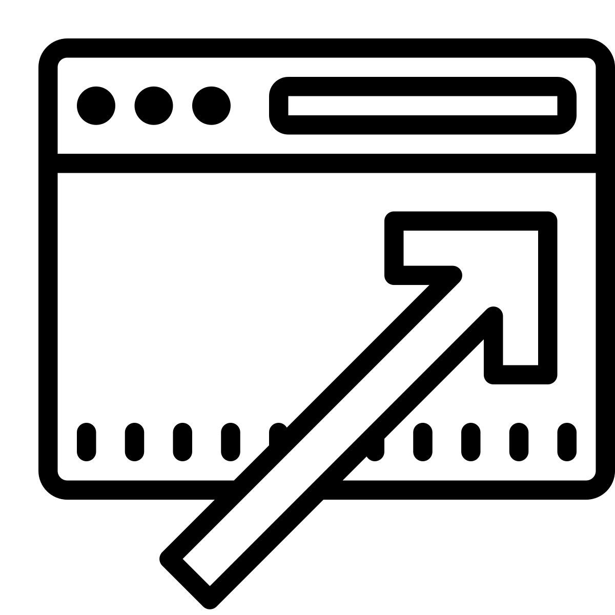 cute outline style apri nel browser icon