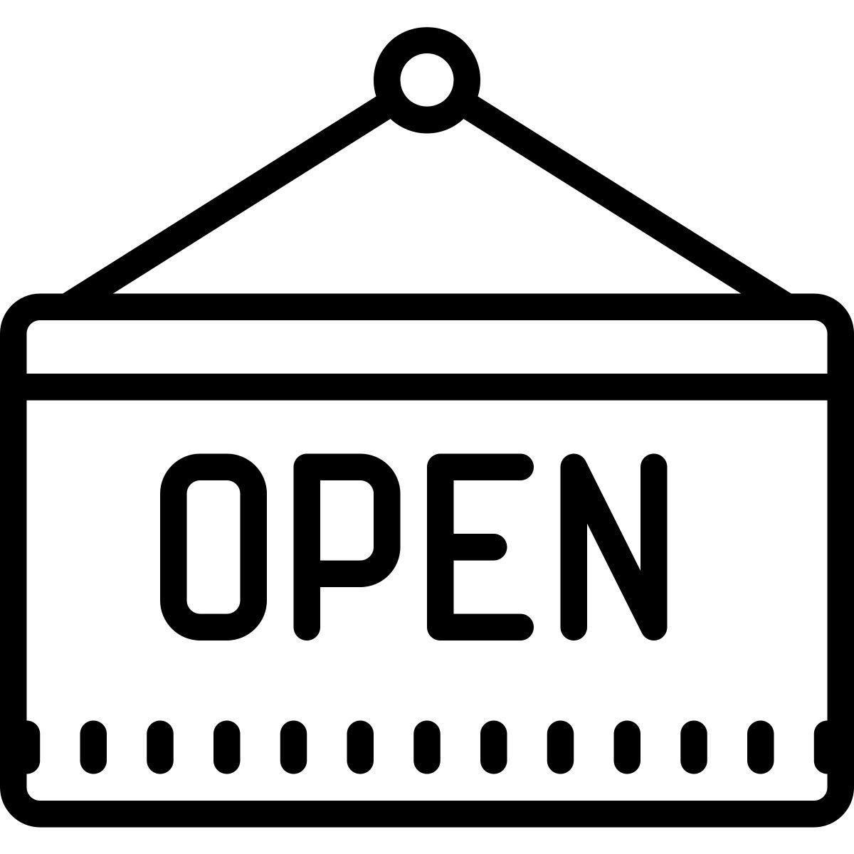 cute outline style abierto icon