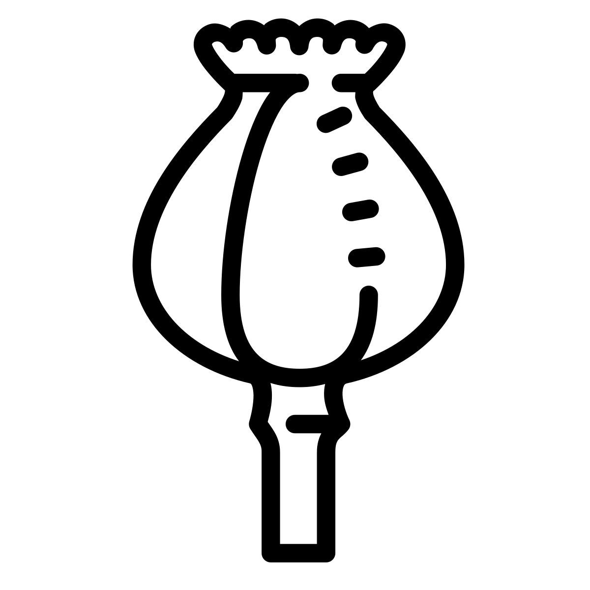 cute outline style 양귀비 icon