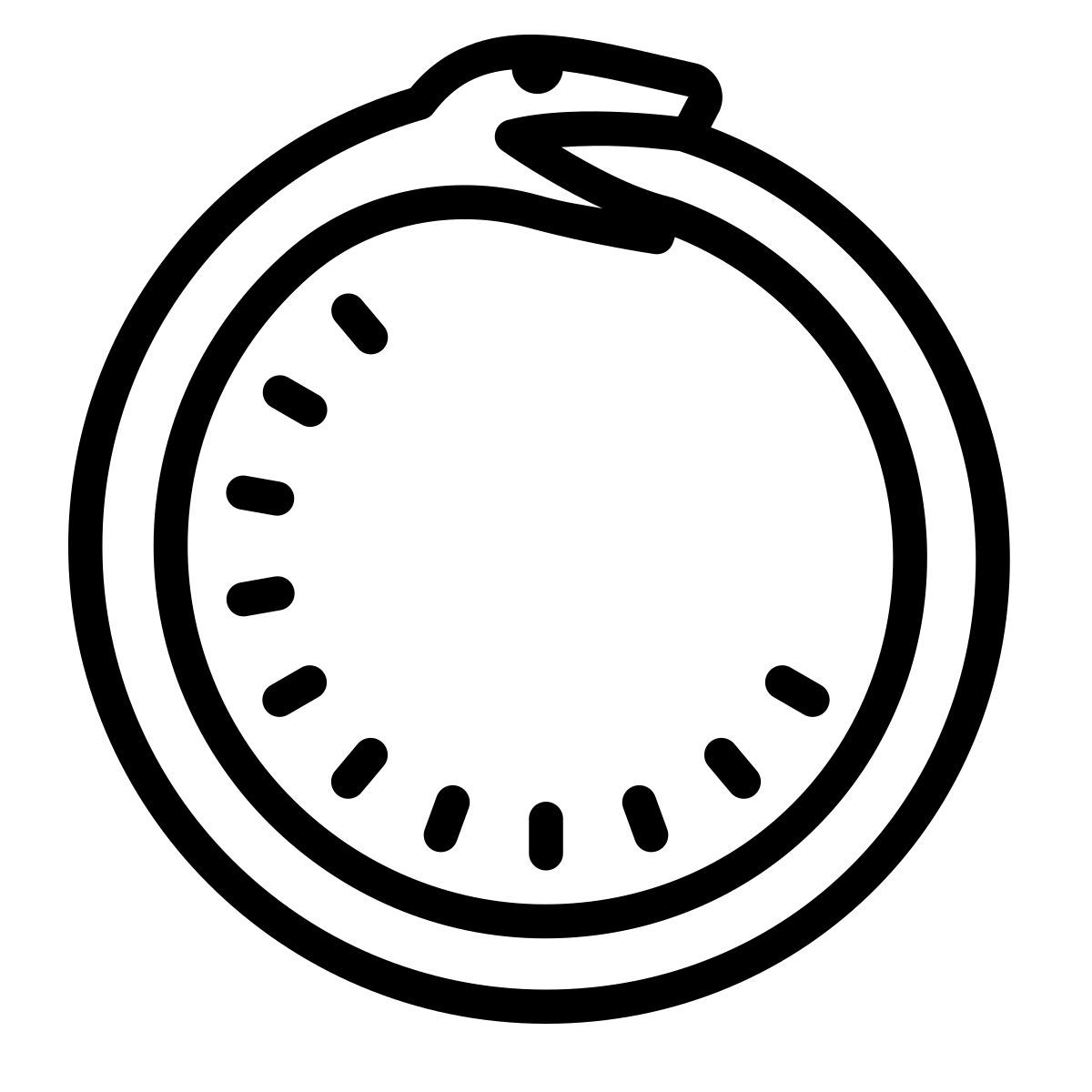cute outline style ouroboros icon