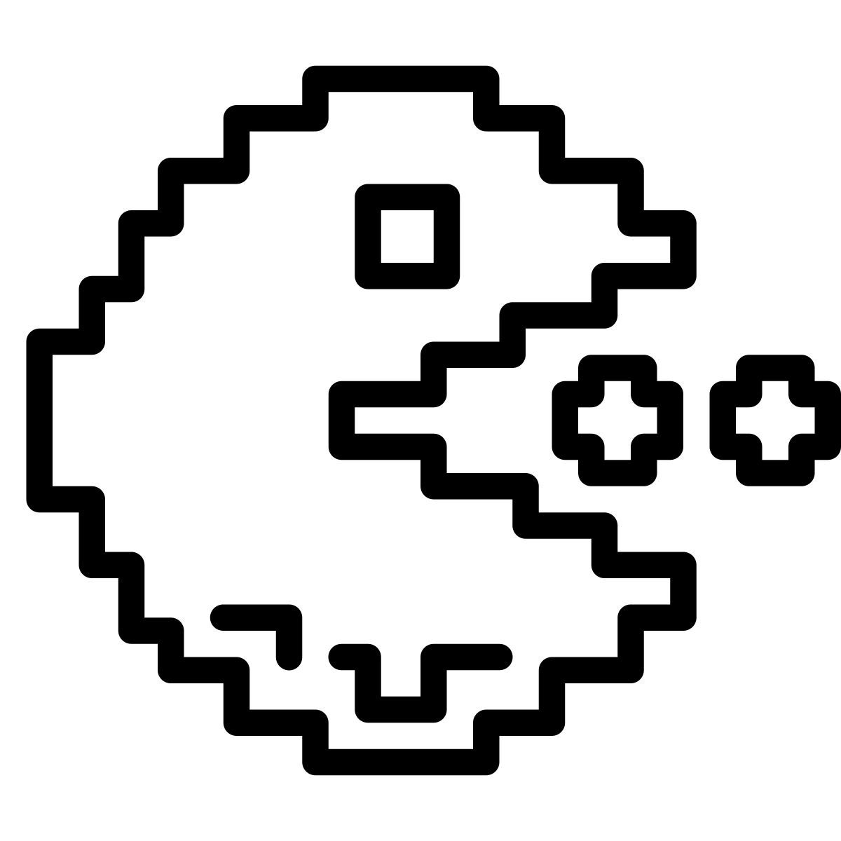 cute outline style pacman icon