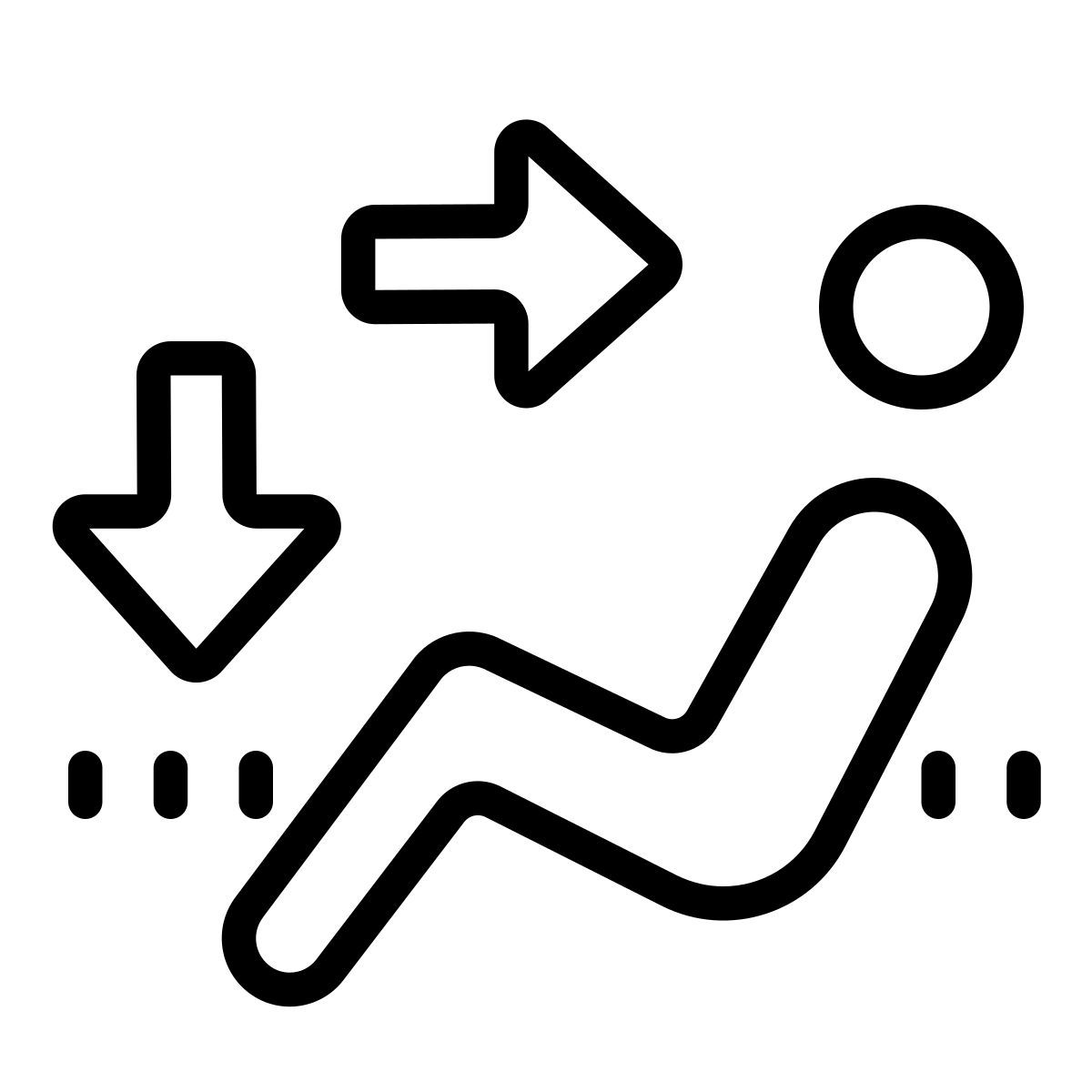 cute outline style panel und fußauslass icon