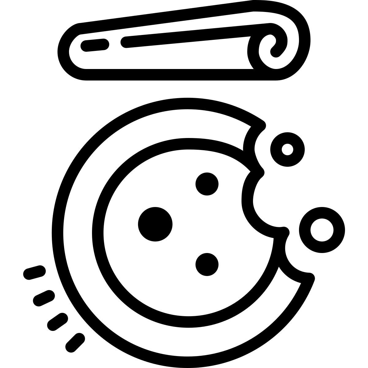 cute outline style pastel de nata icon