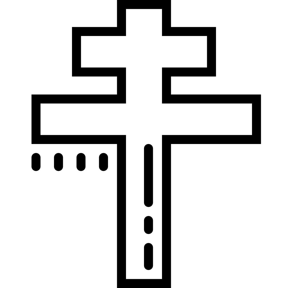 cute outline style patriarchal cross icon