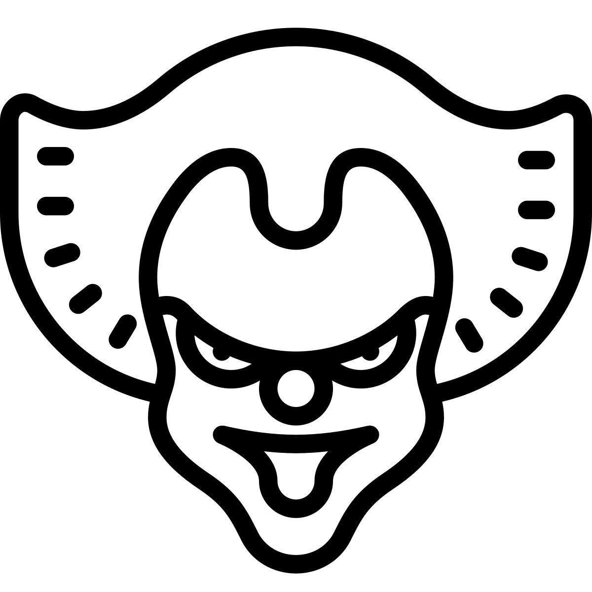 cute outline style clown icon