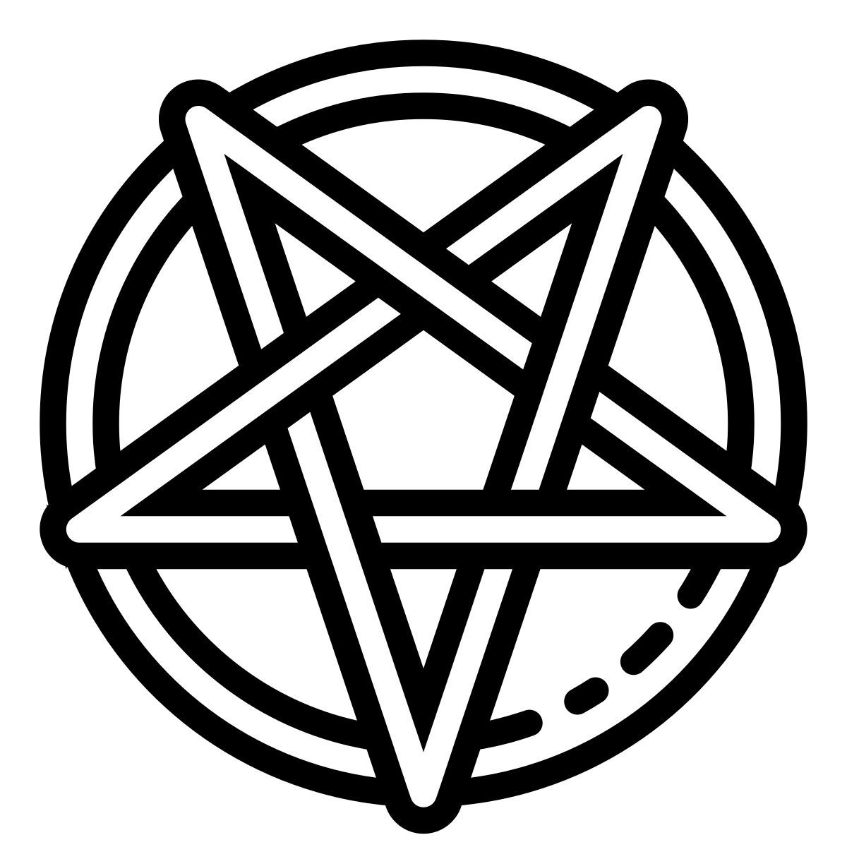 cute outline style pentagramma diavolo icon