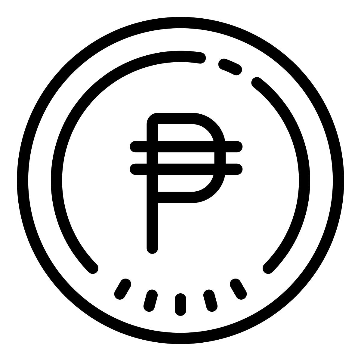 cute outline style peso icon