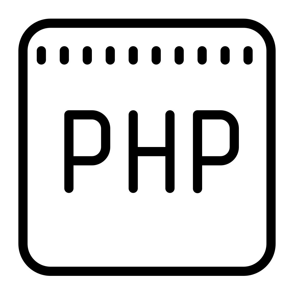 cute outline style php icon