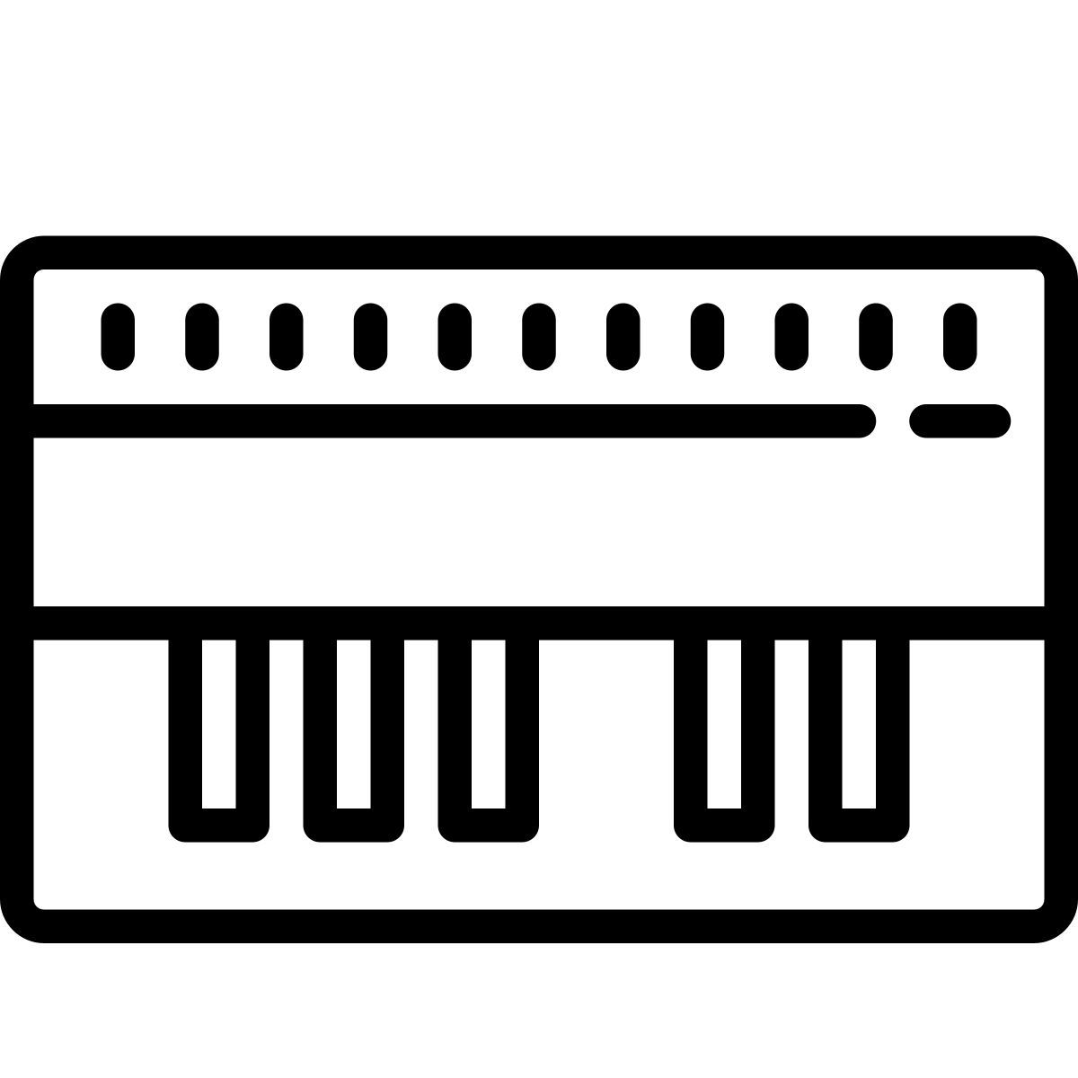 cute outline style piano icon