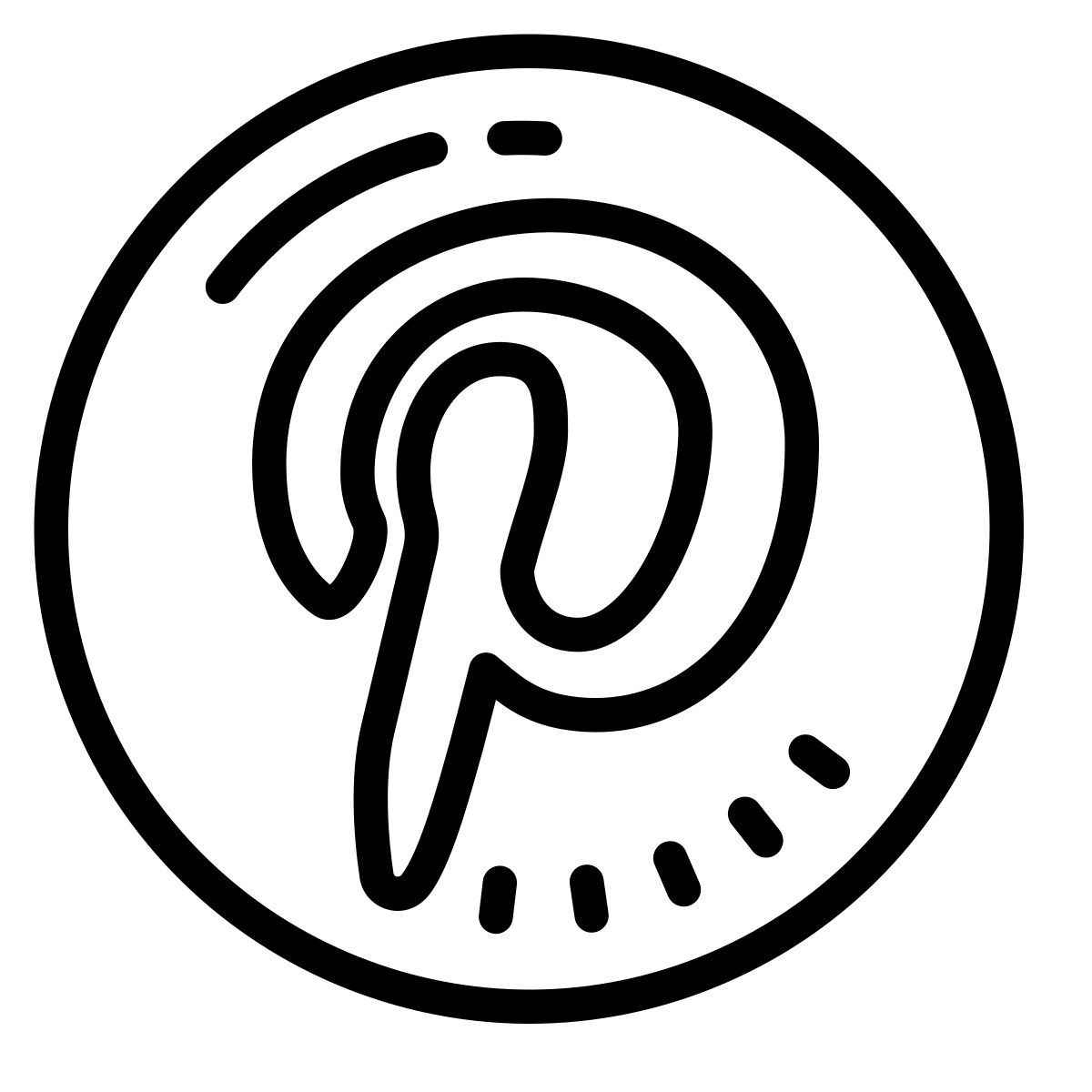 cute outline style pinterest icon