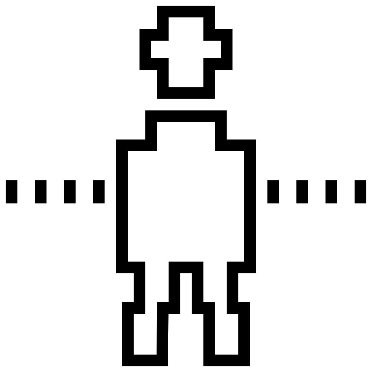 cute outline style 픽셀맨 icon