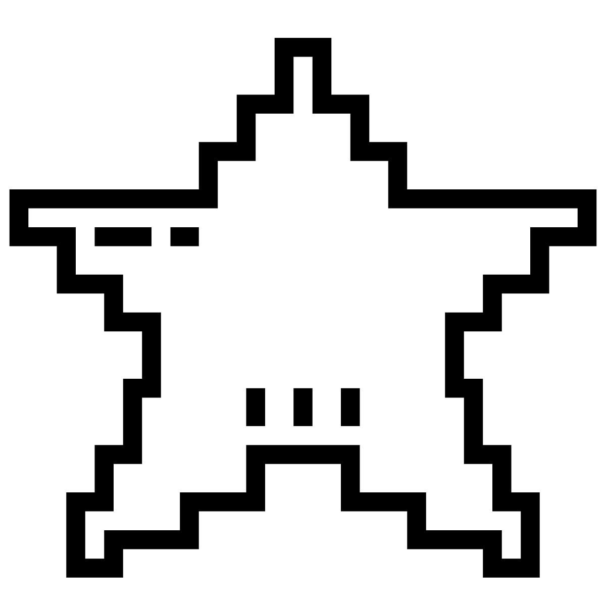 cute outline style pixel star icon
