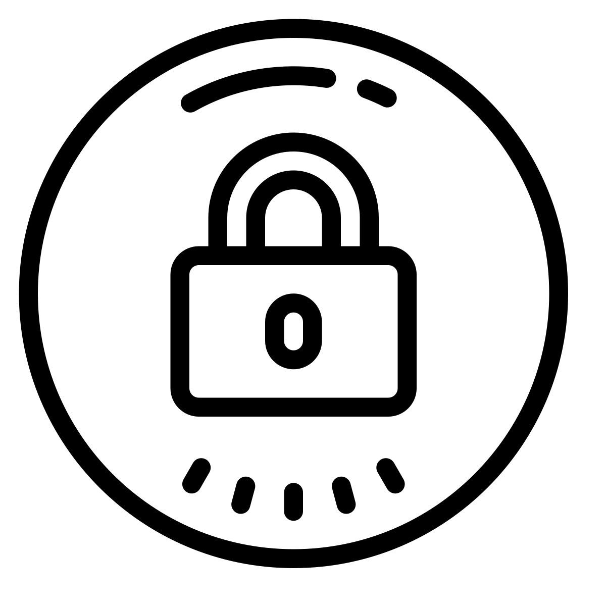 cute outline style secure icon