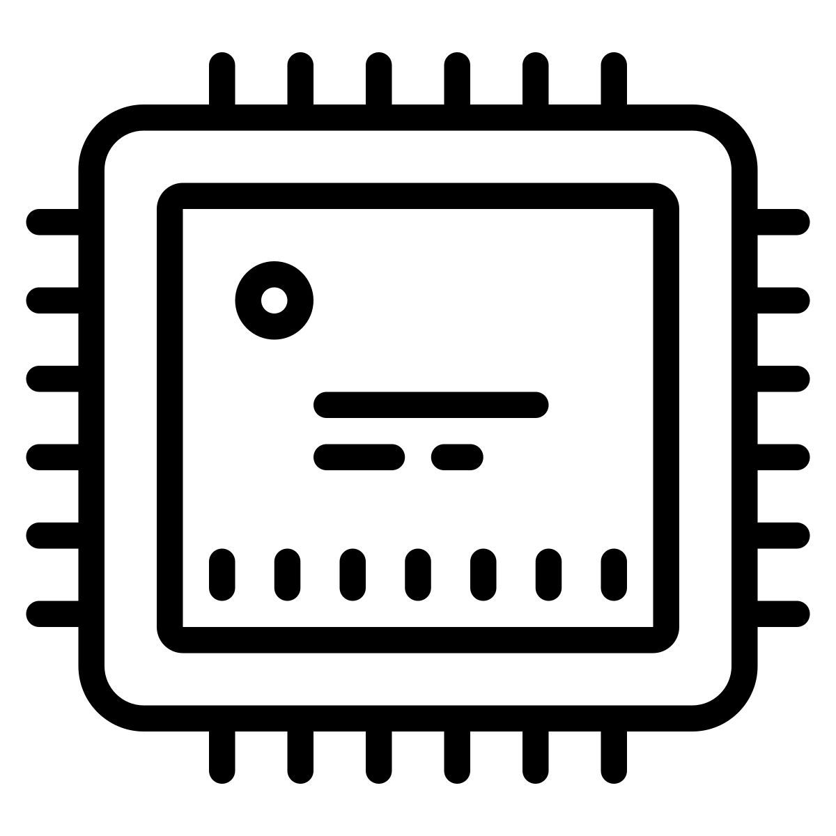 cute outline style cpu icon