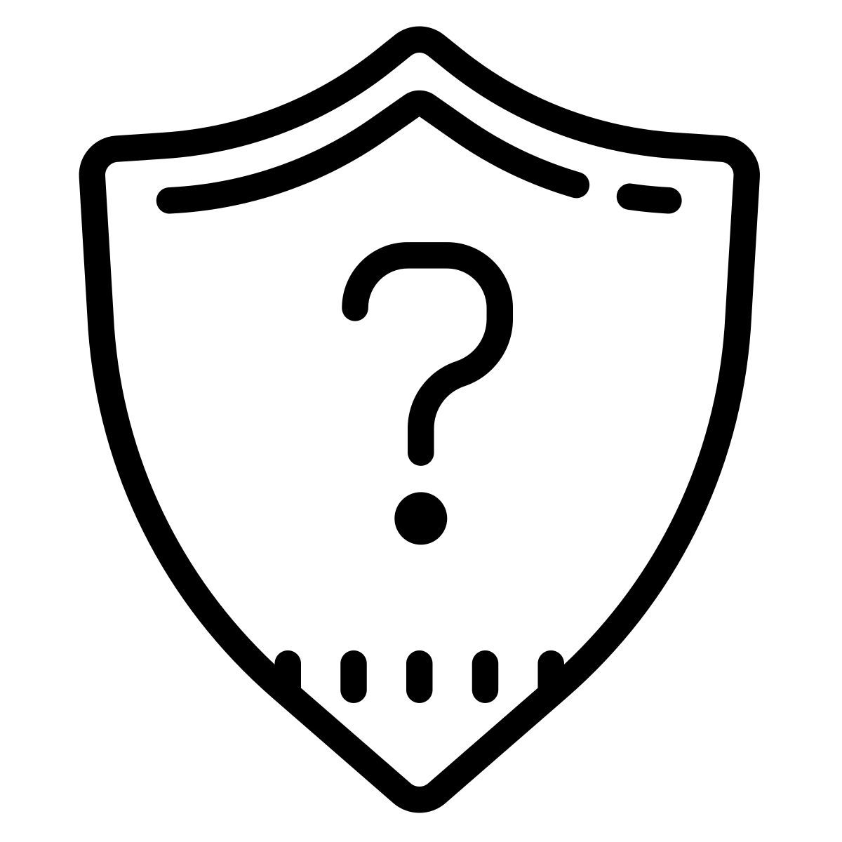 cute outline style 질문 방패 icon