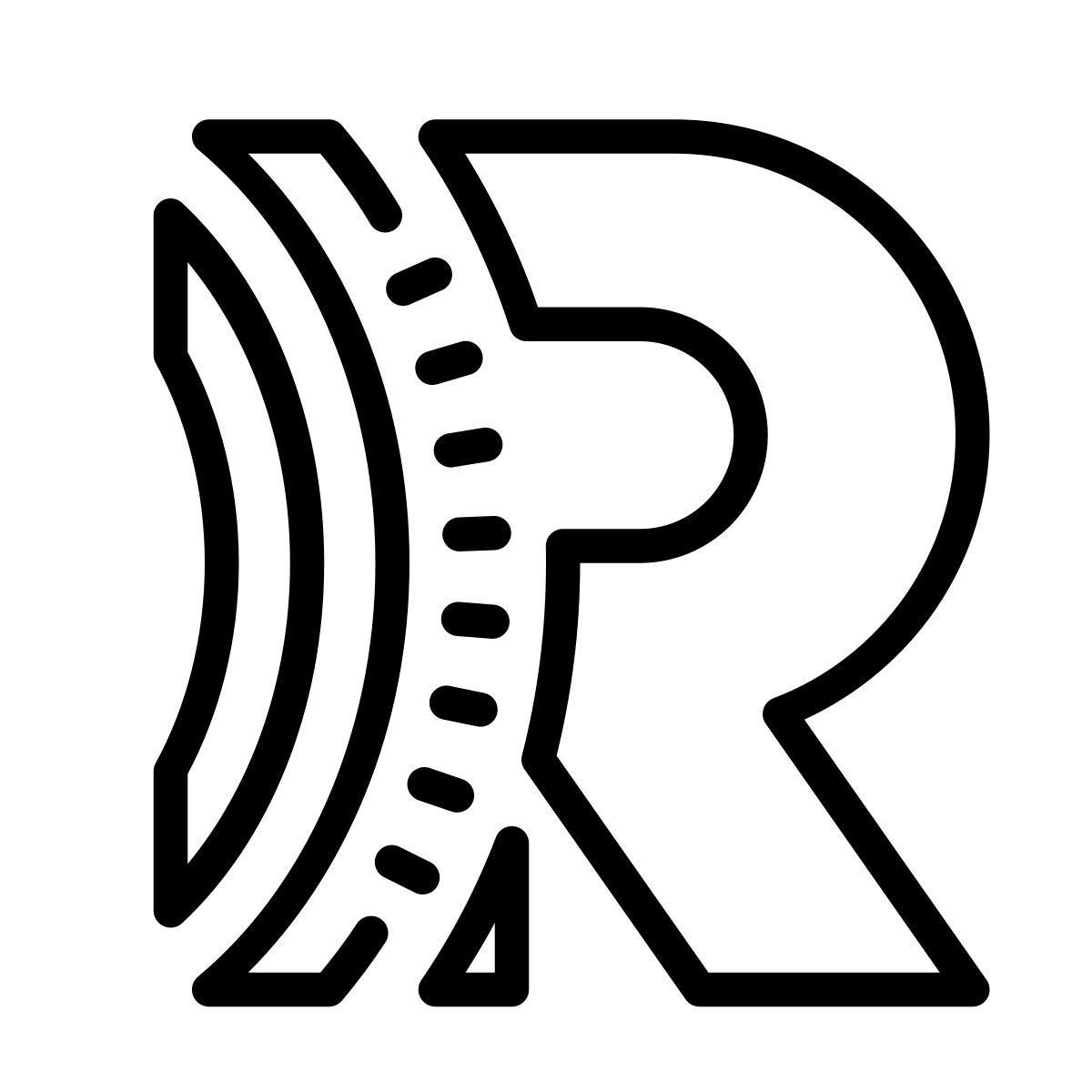 cute outline style radiocom icon