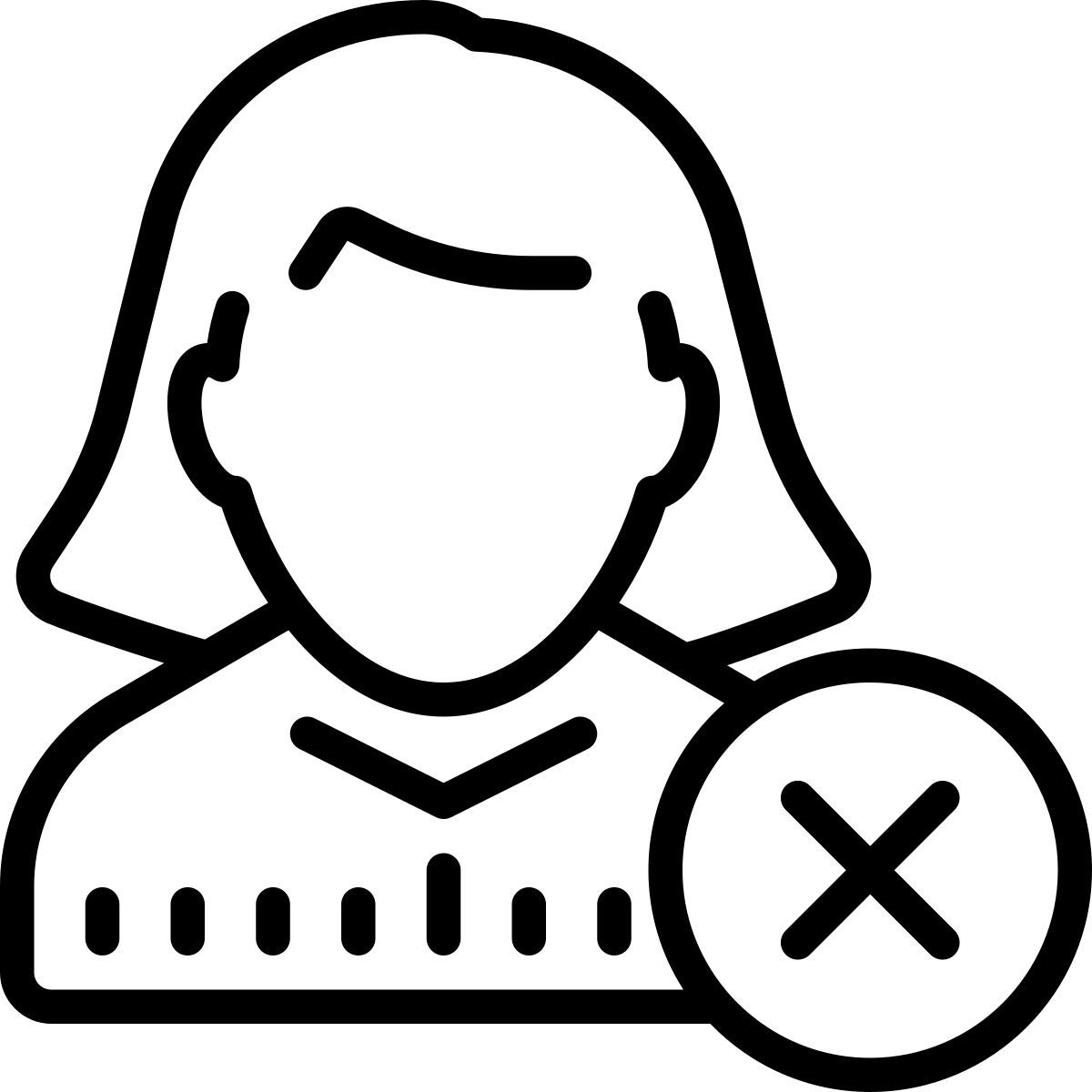 cute outline style 사용자 여성을 제거 icon