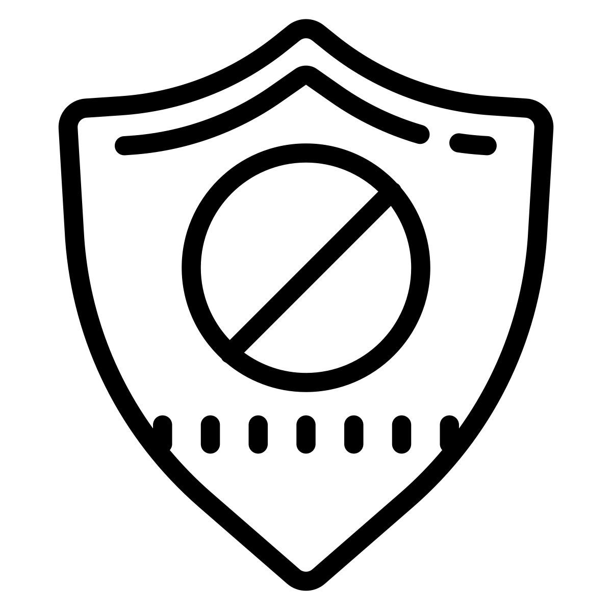 cute outline style 제한 방패 icon