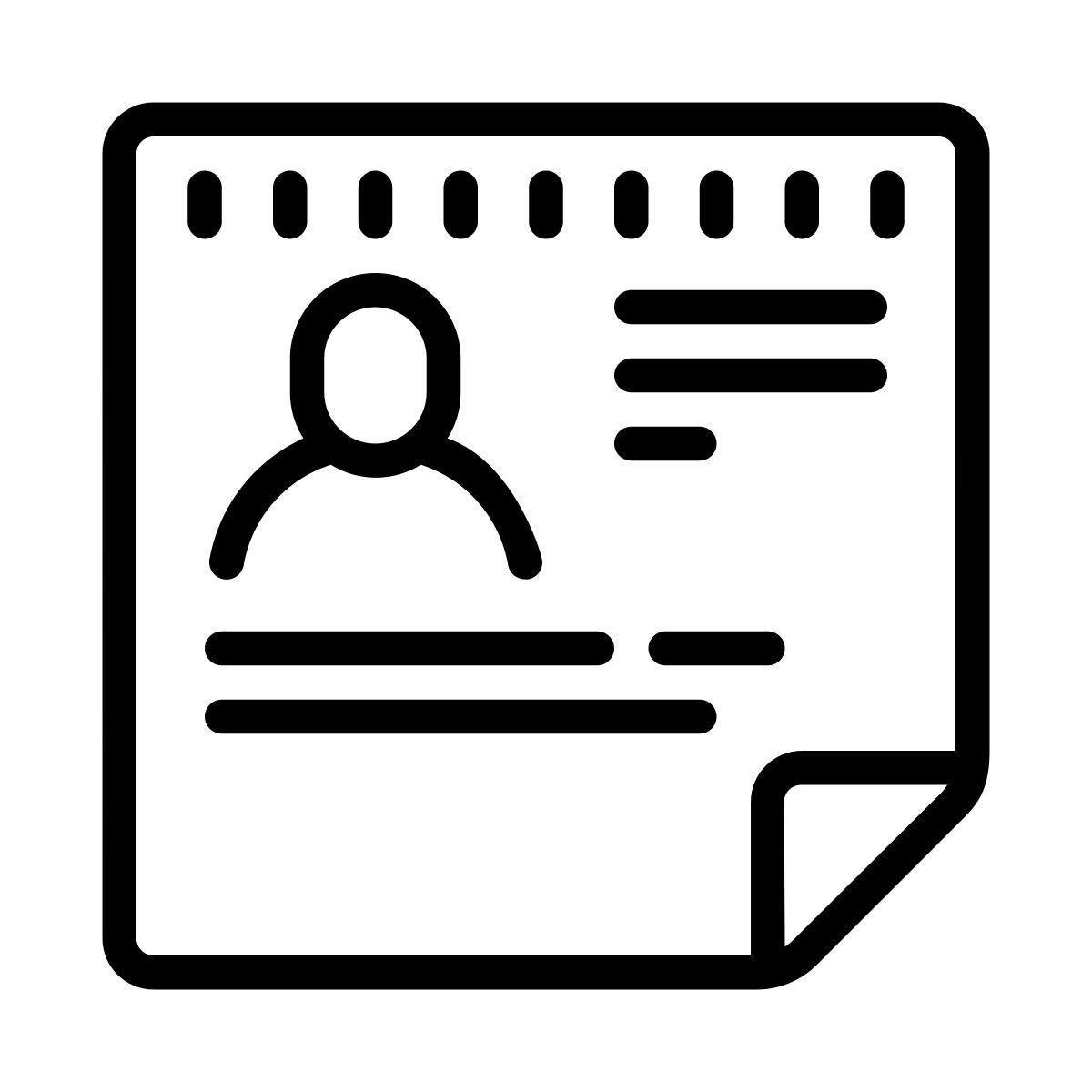 cute outline style curriculum vitae icon
