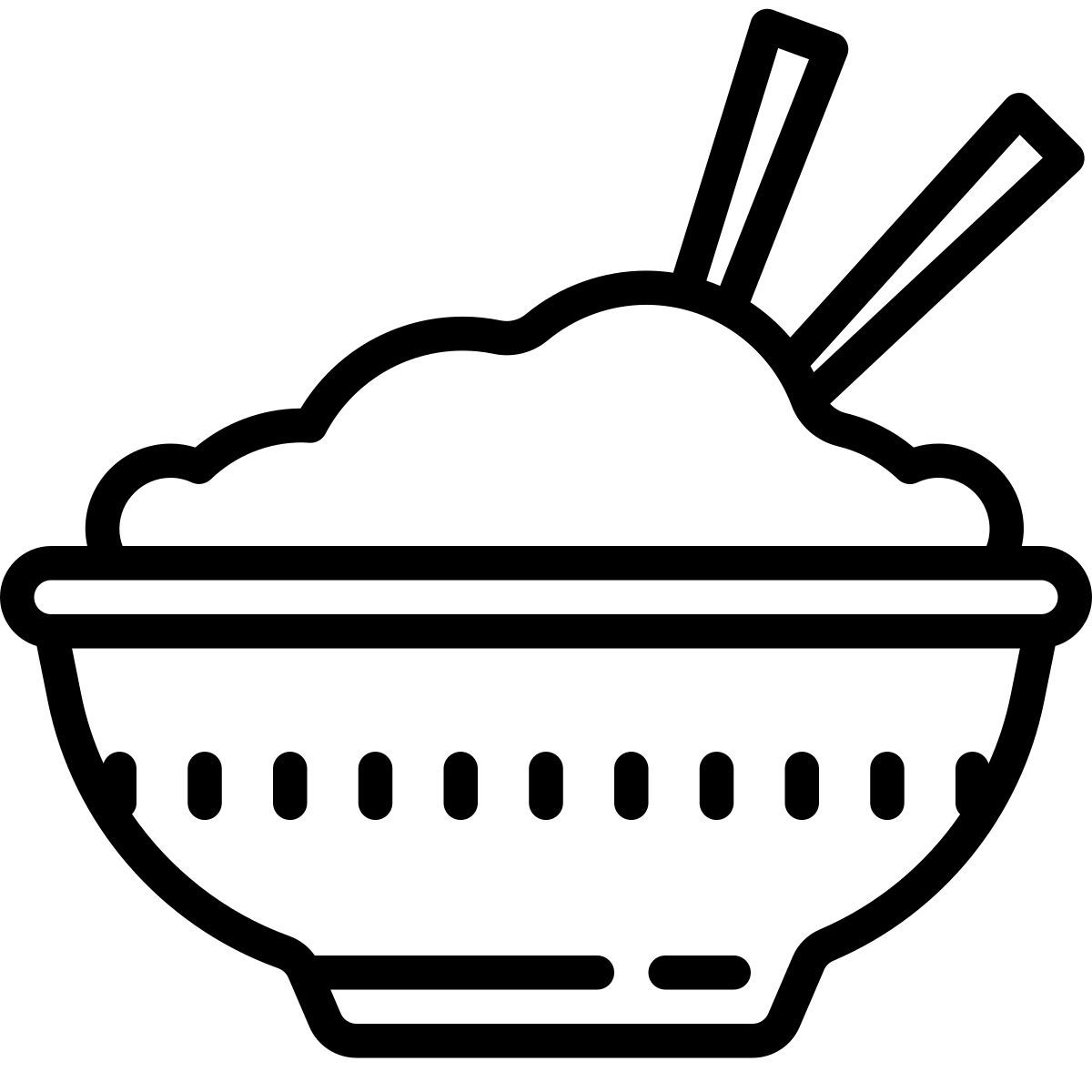 cute outline style 덮밥 icon