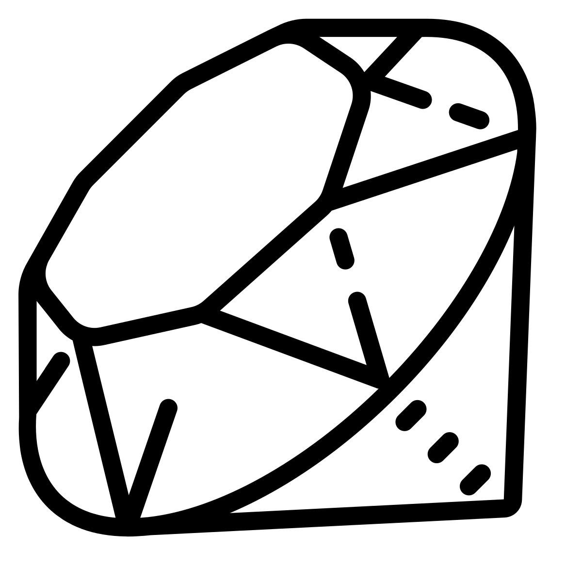 cute outline style linguaggio di programmazione ruby icon