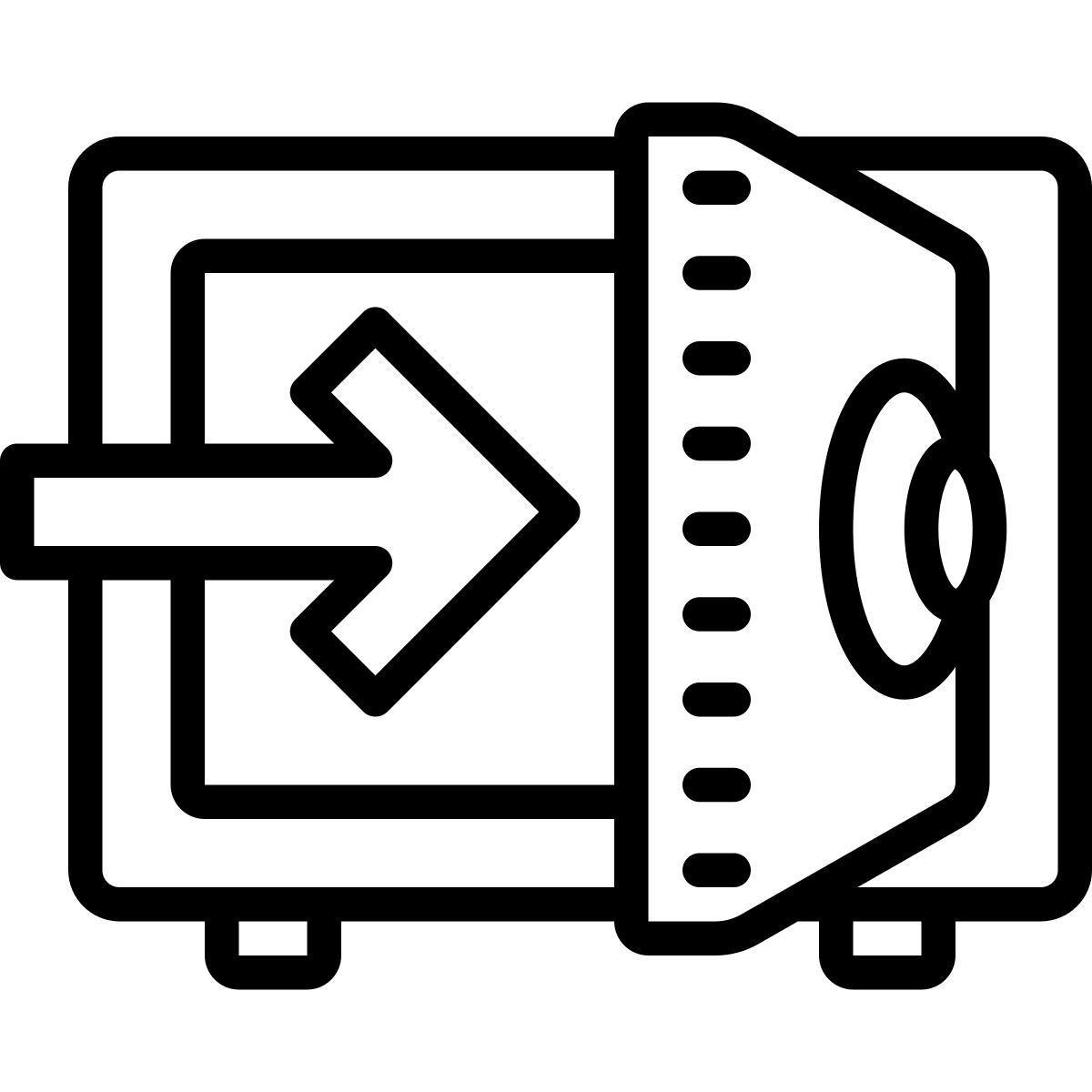 cute outline style cassaforte in icon