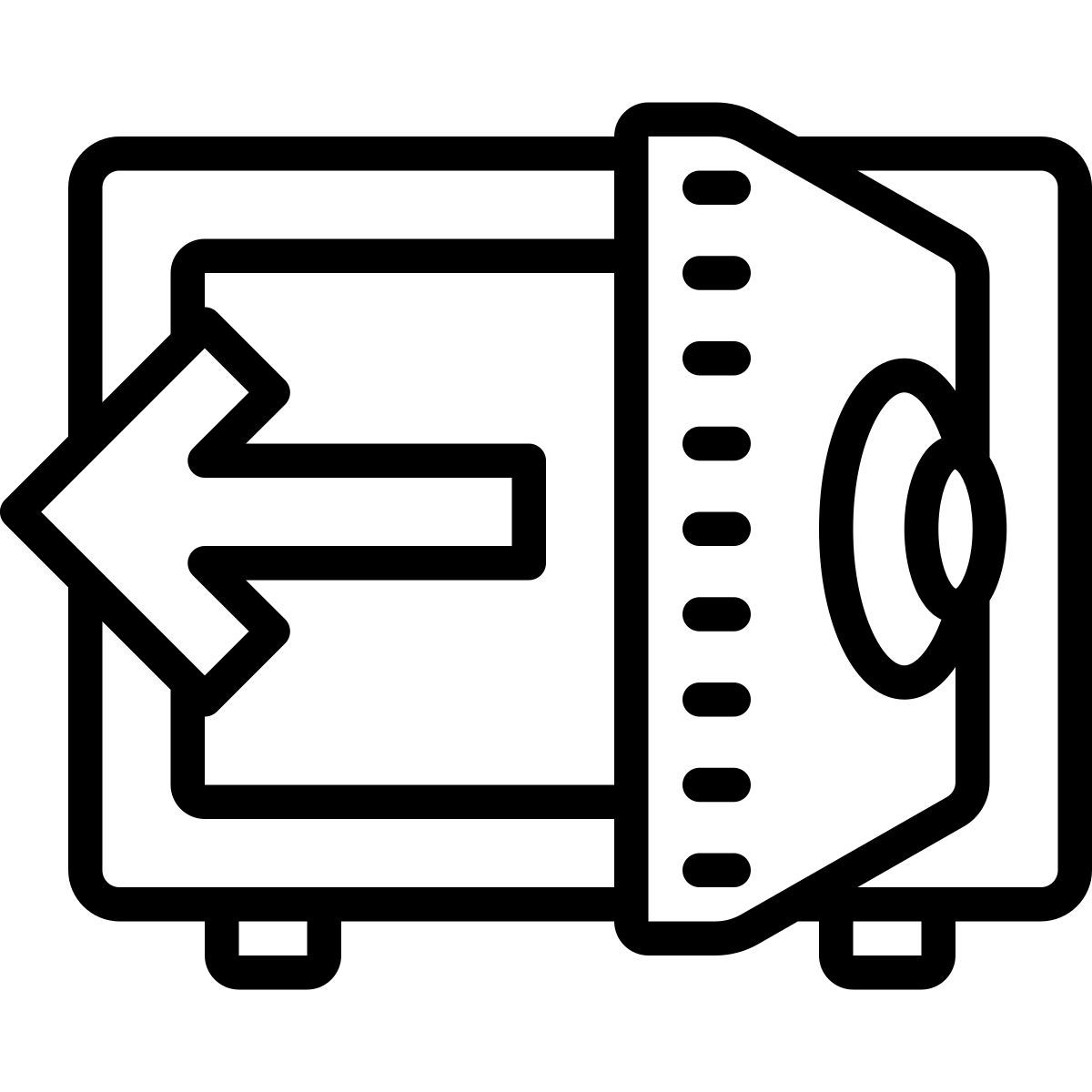 cute outline style en dehors du coffre fort icon