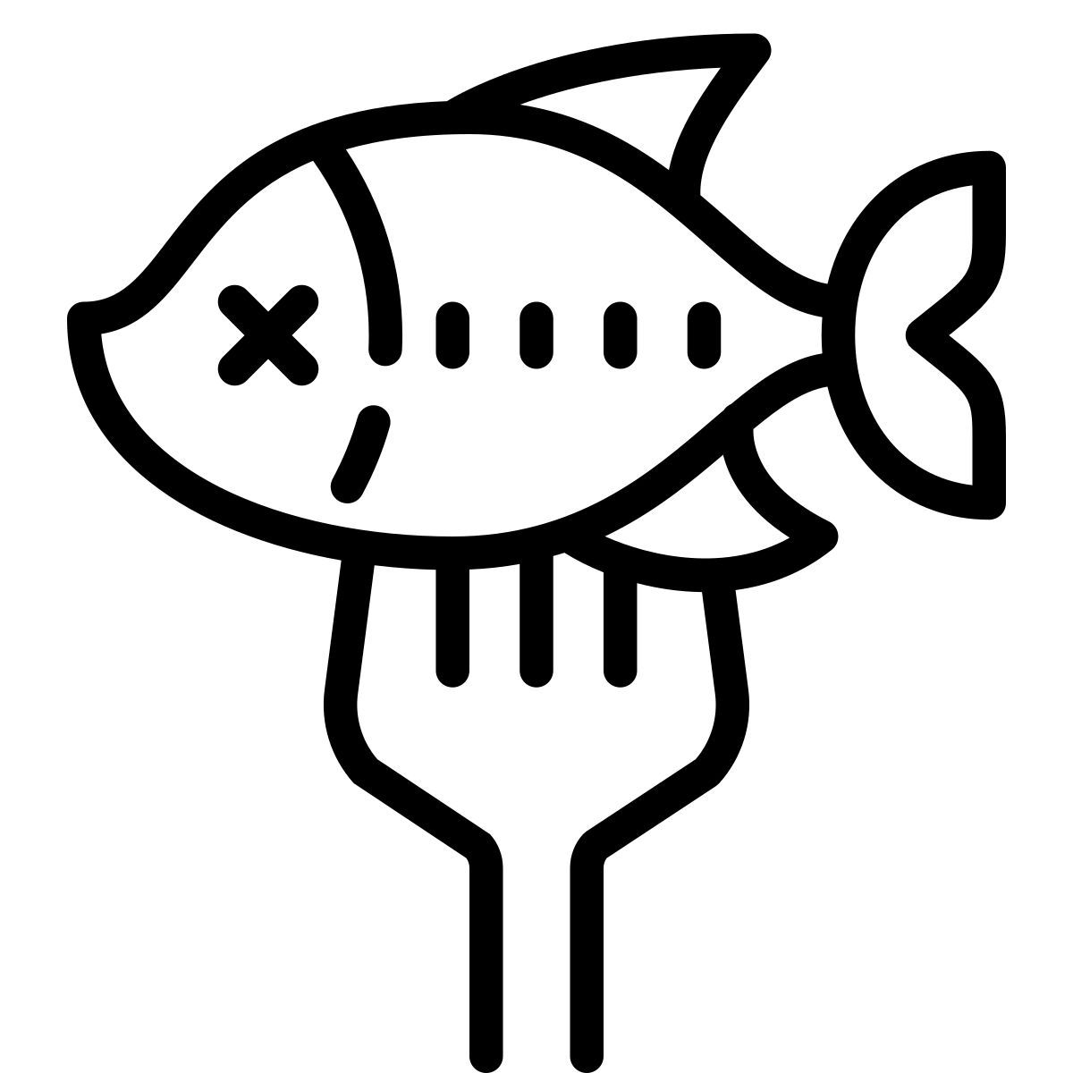 cute outline style mariscos icon