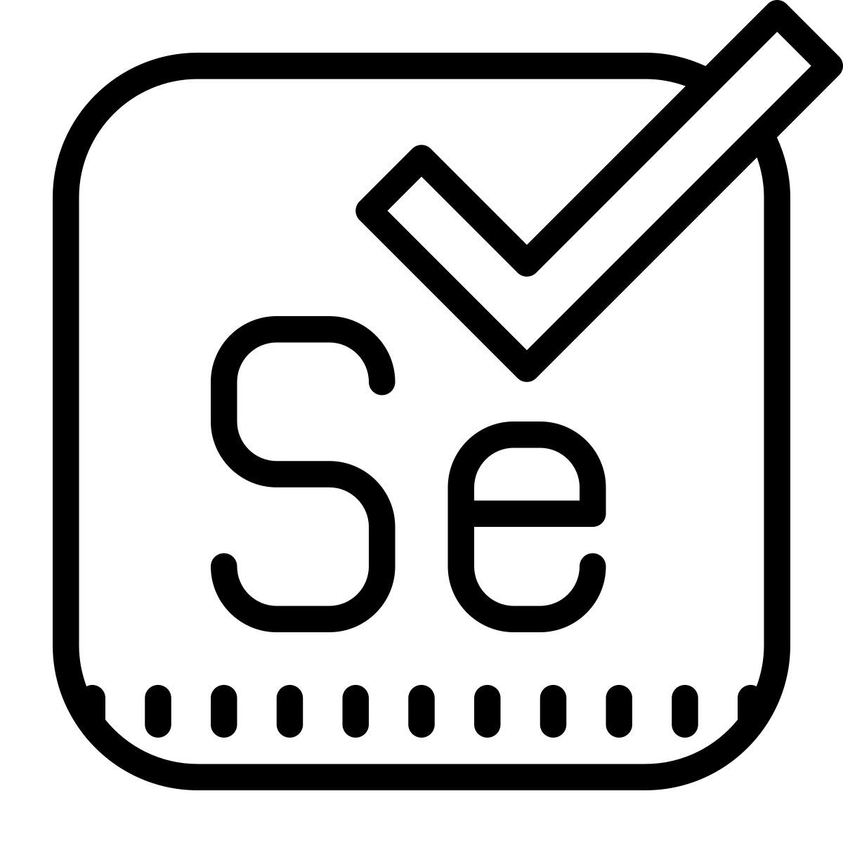 cute outline style automação de teste de selênio icon