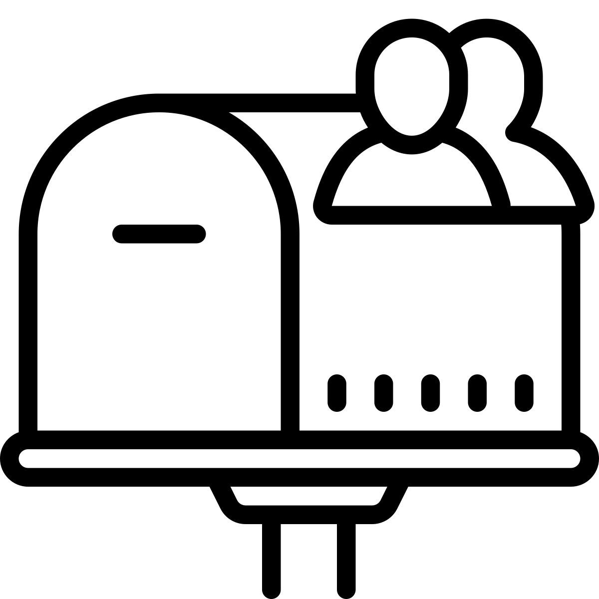 cute outline style shared mailbox icon