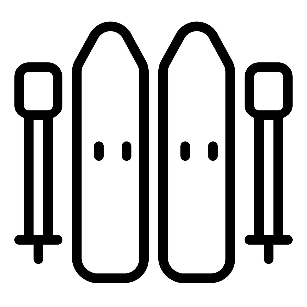 cute outline style esquí icon