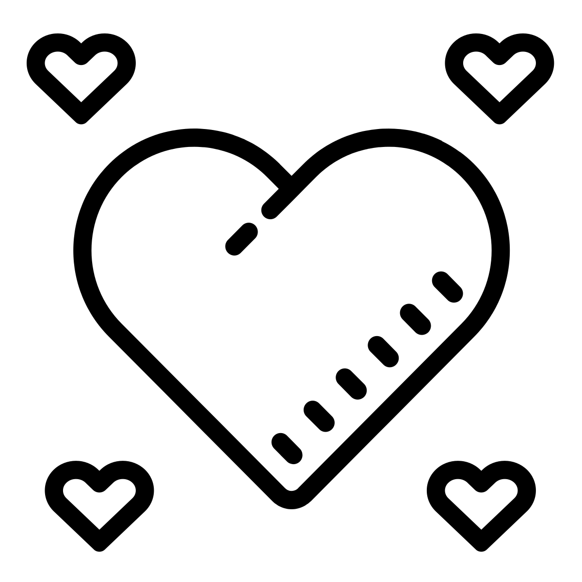 cute outline style small hearts icon
