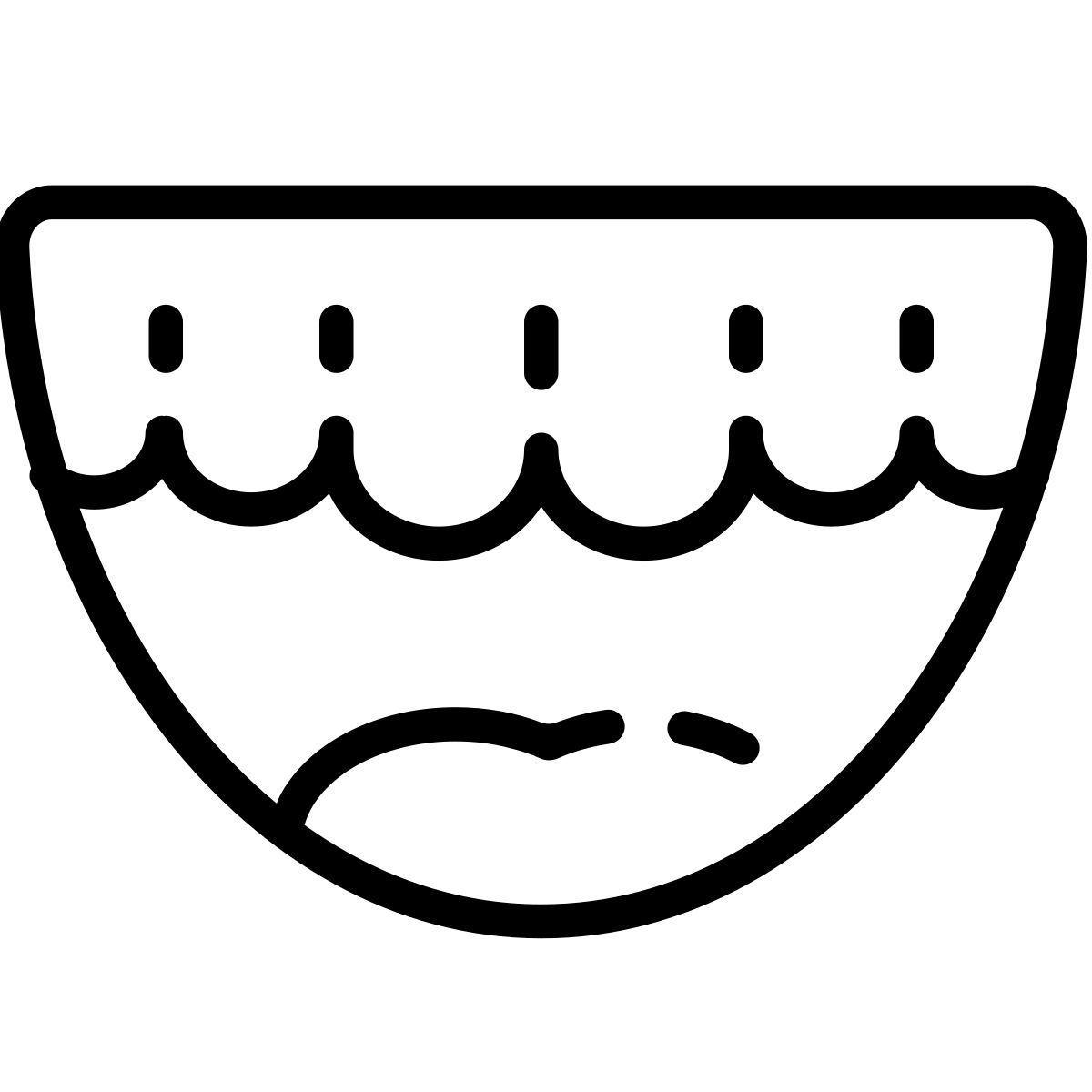 cute outline style boca sorridente icon