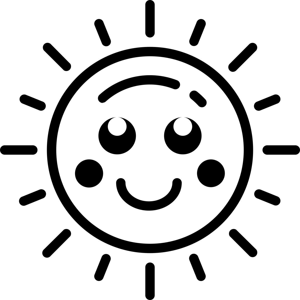 cute outline style 微笑的太阳 icon