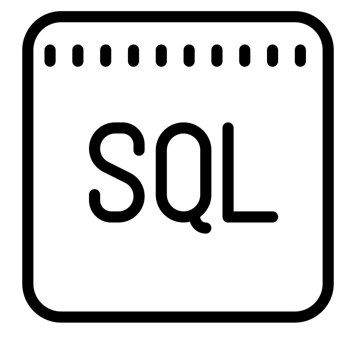 cute outline style sql icon