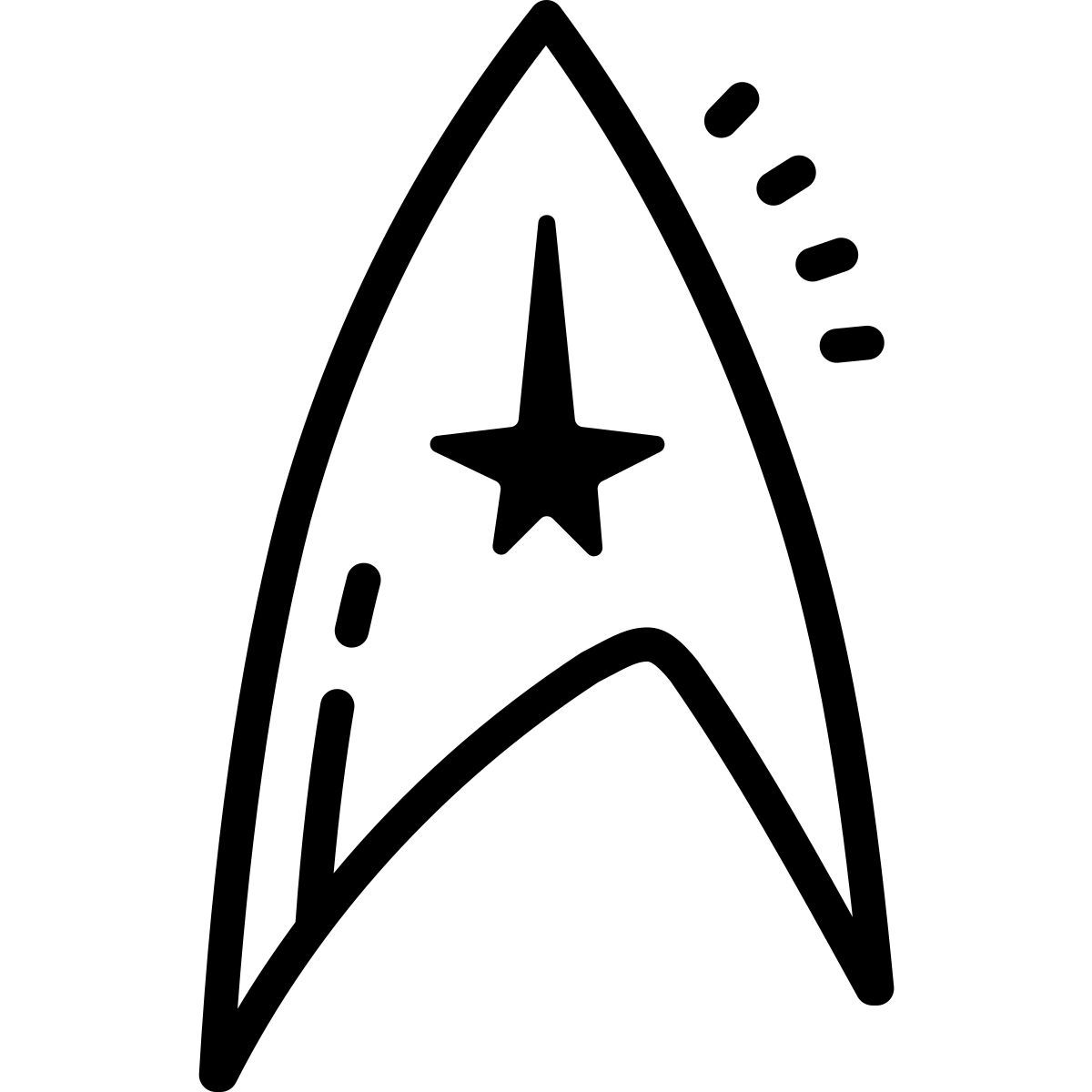 cute outline style símbolo de star trek icon