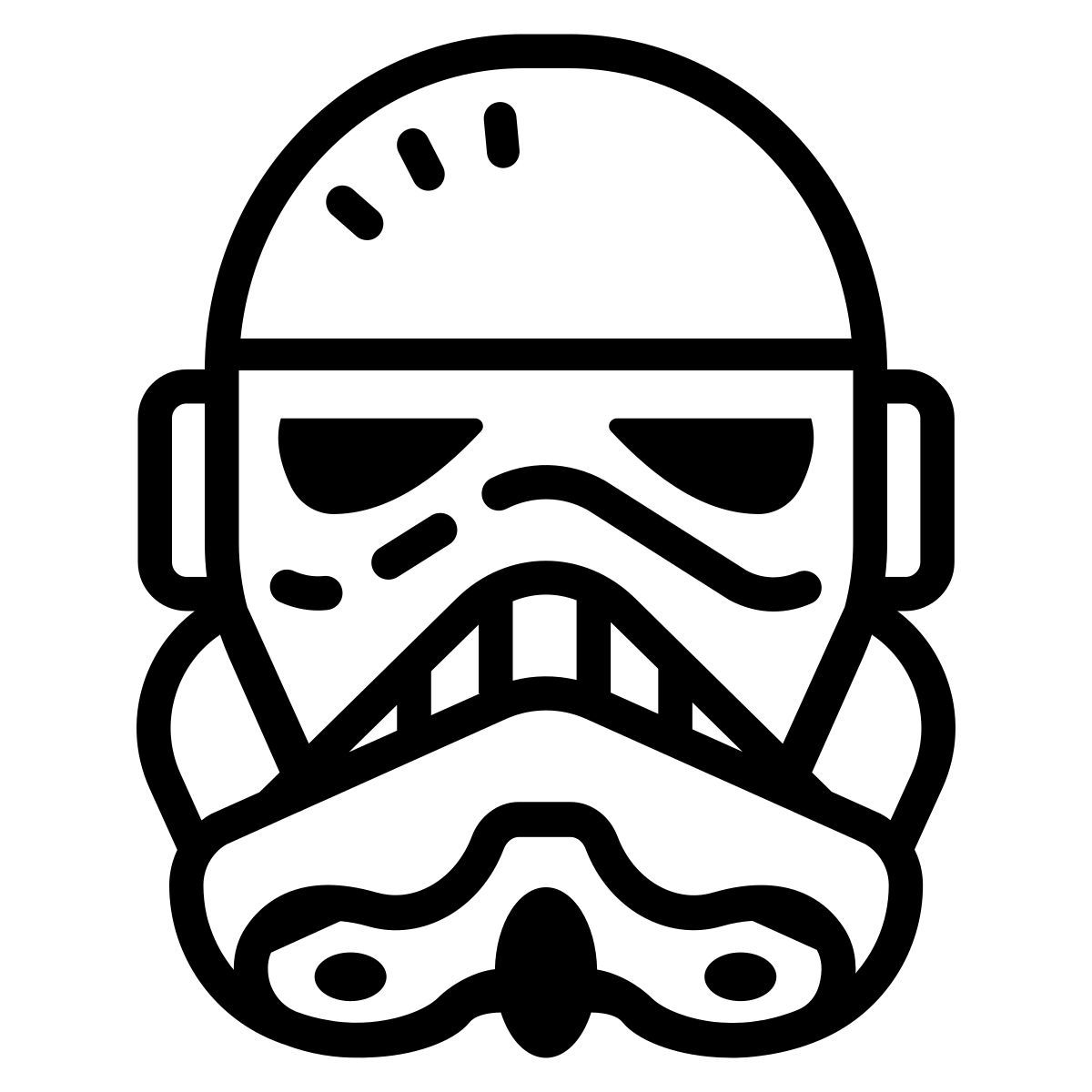 cute outline style soldado de asalto icon