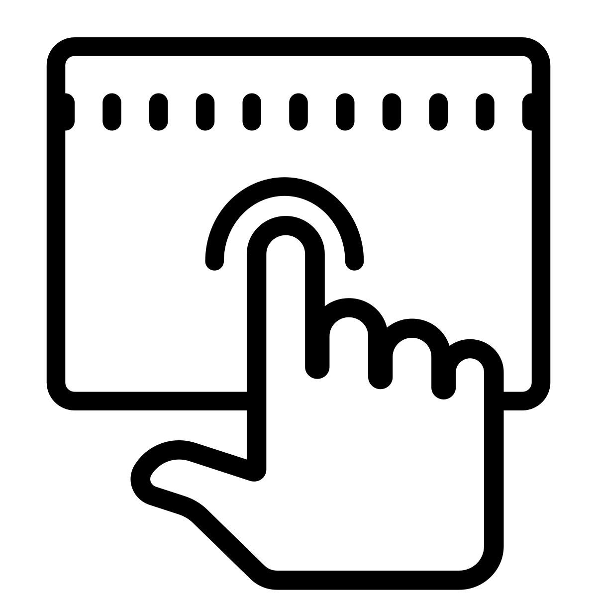 cute outline style pavé tactile icon