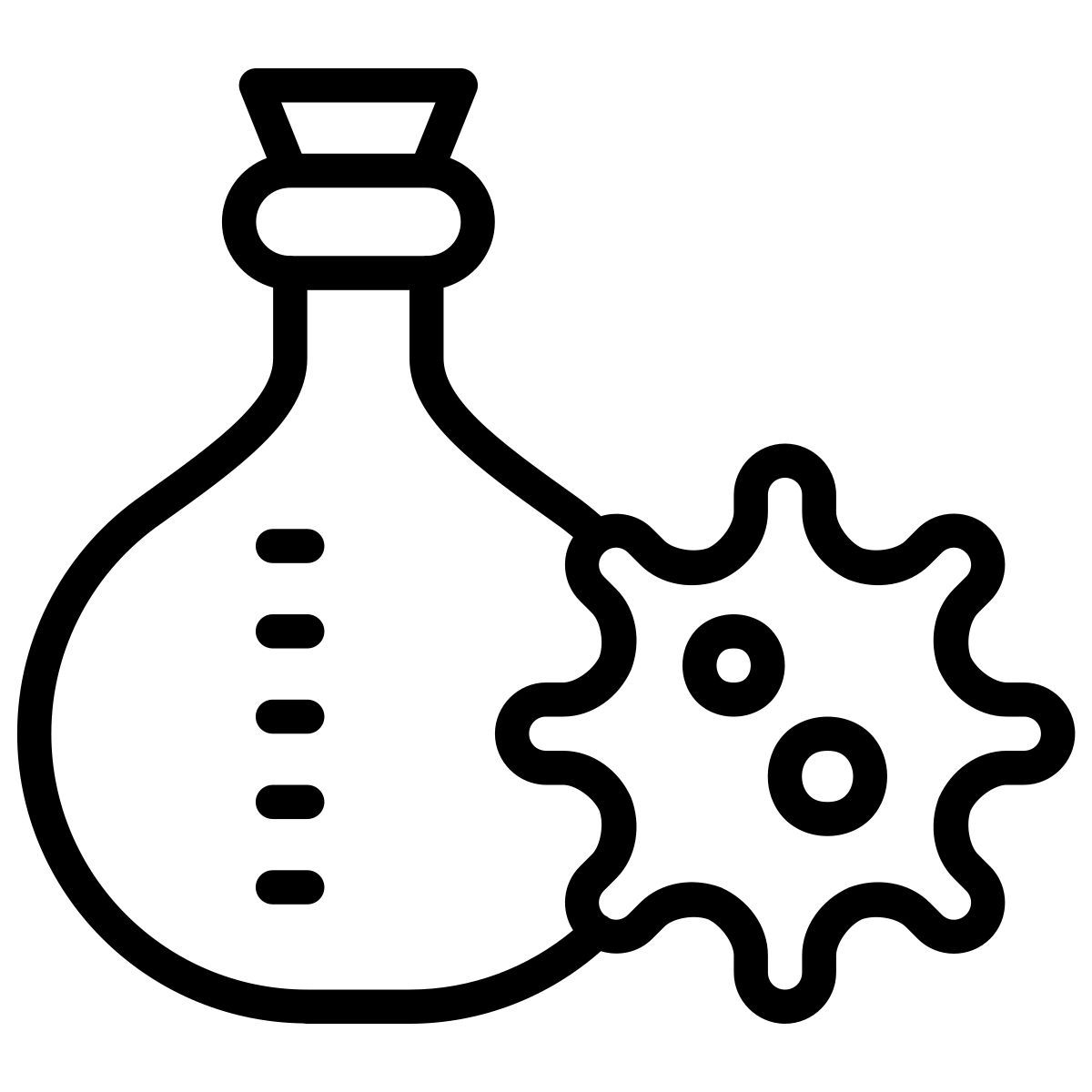 cute outline style 바이알 바이러스 icon