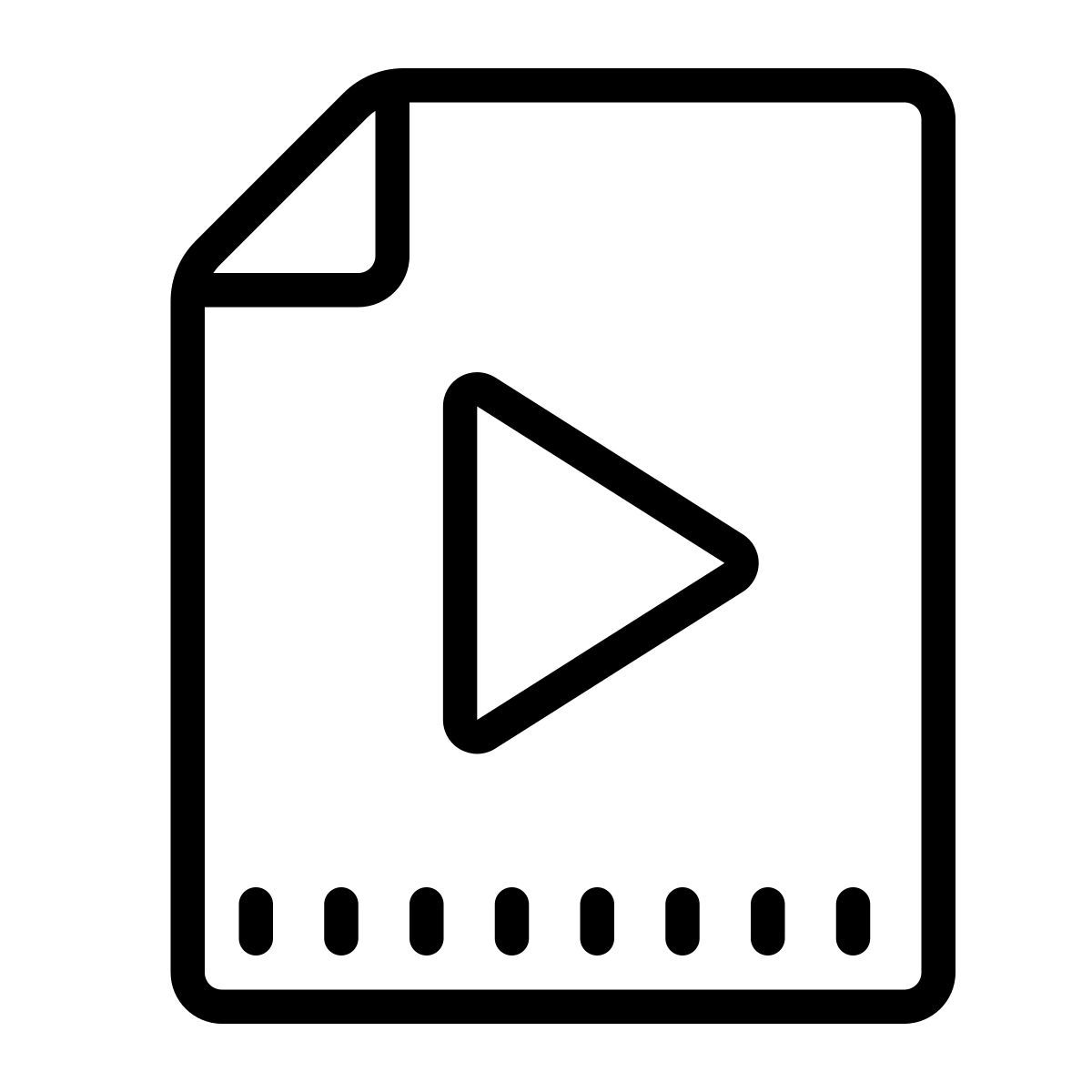 cute outline style 비디오 파일 icon