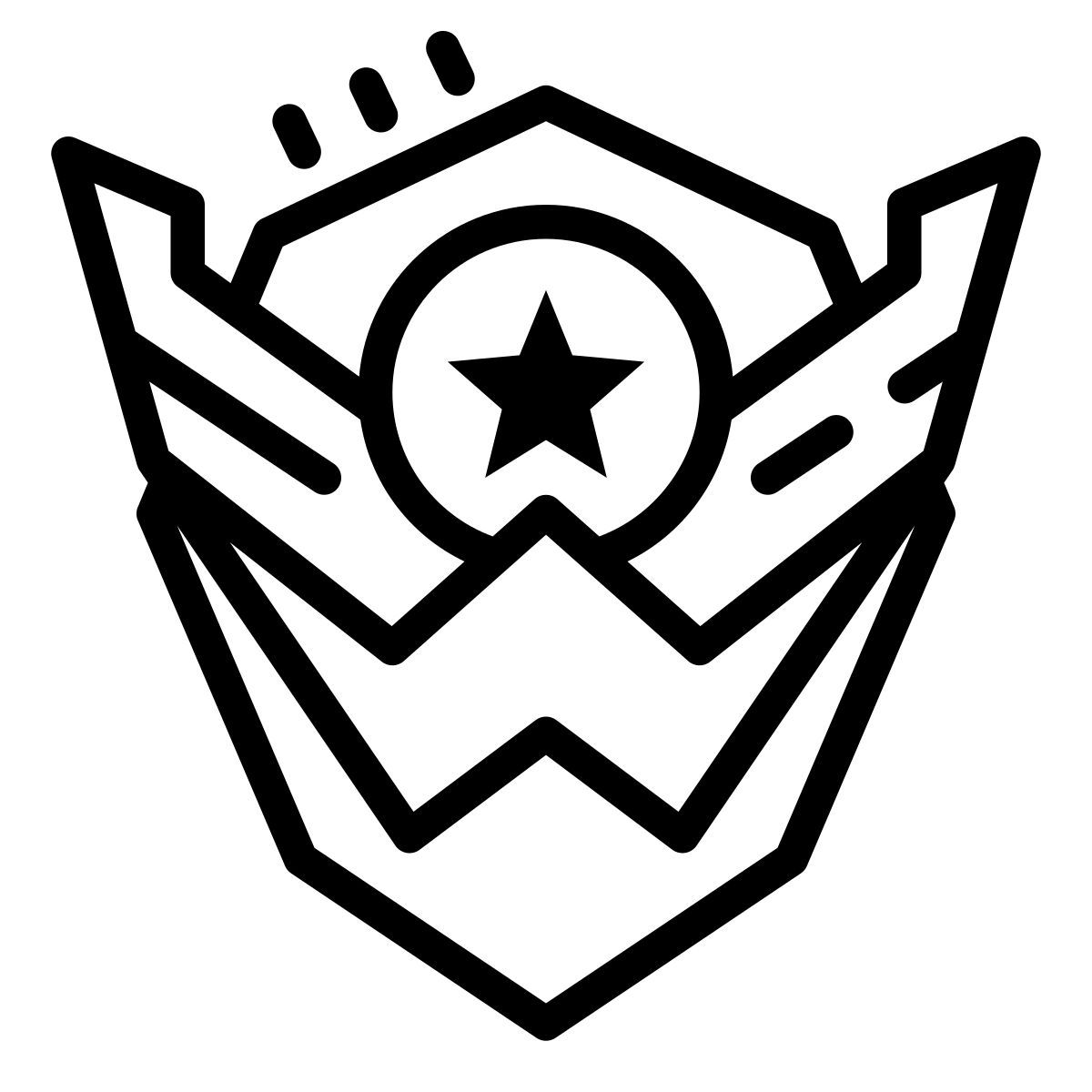 cute outline style warface logo icon