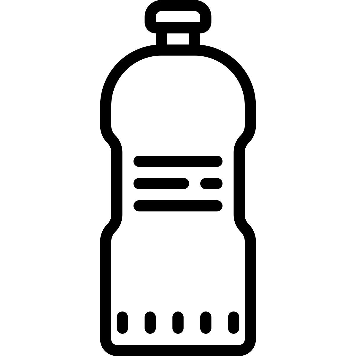 cute outline style botella de agua icon