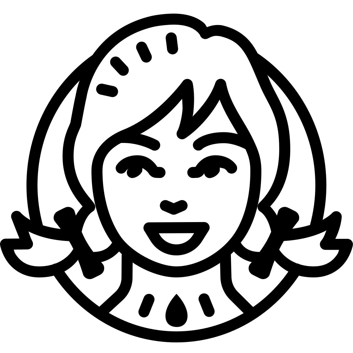cute outline style 웬디 icon