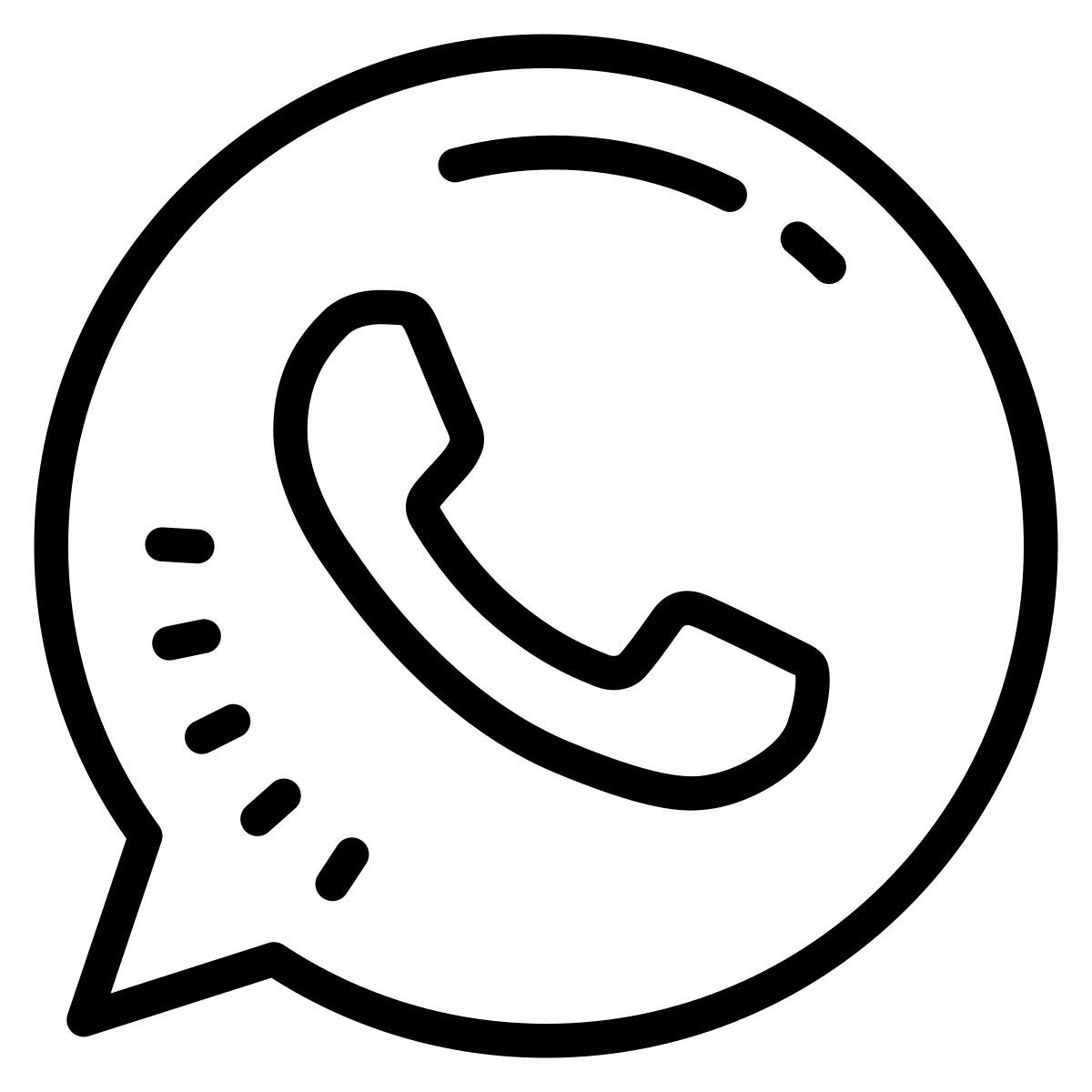 cute outline style whatsapp icon