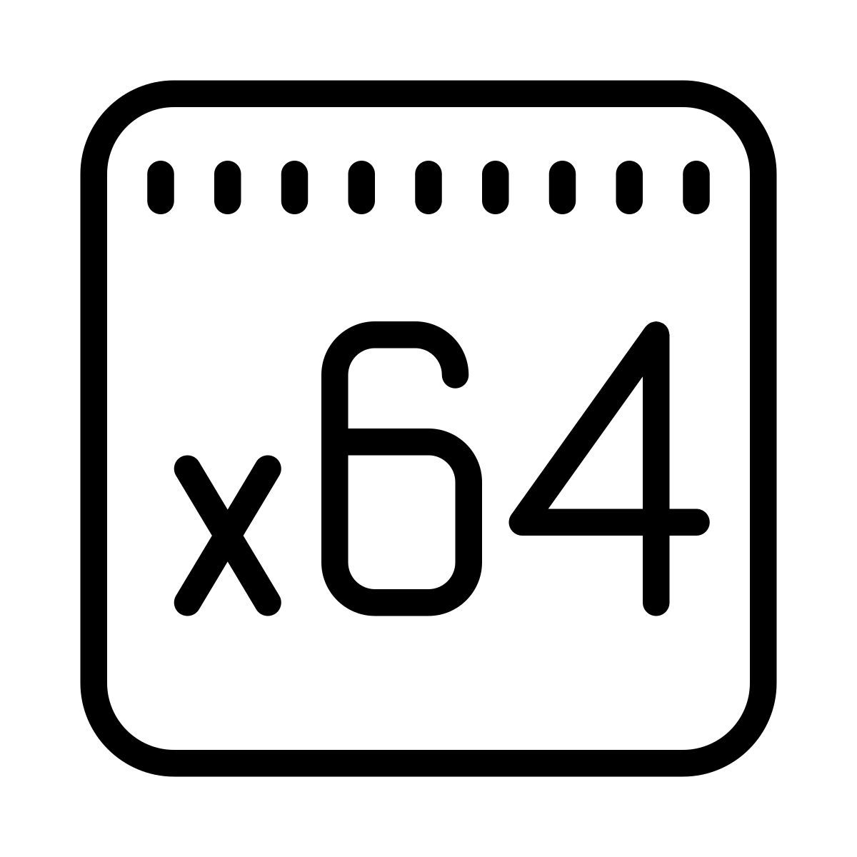 cute outline style x64 icon